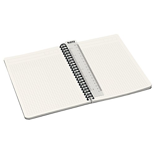 Leitz 46470025 A4 Spiral Bound Notebook - Squared Grid, Blue - Perfect for Office, College & Note Taking