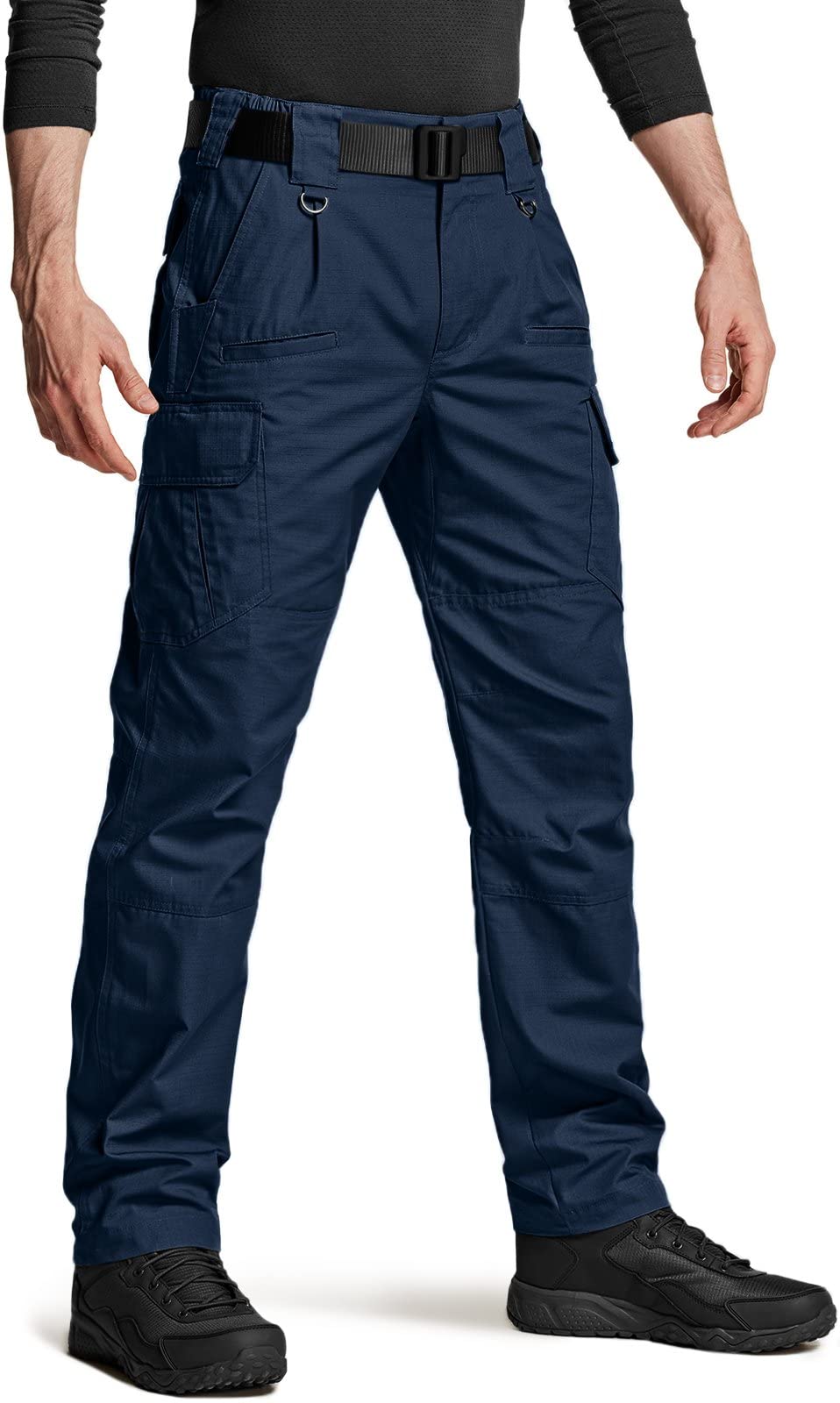 CQR Men's Tactical Pants - Water Resistant Ripstop Cargo Pants for Hiking, Work & Outdoor Activities | Lightweight Durable EDC Pants for Camping, Hunting & Everyday Wear