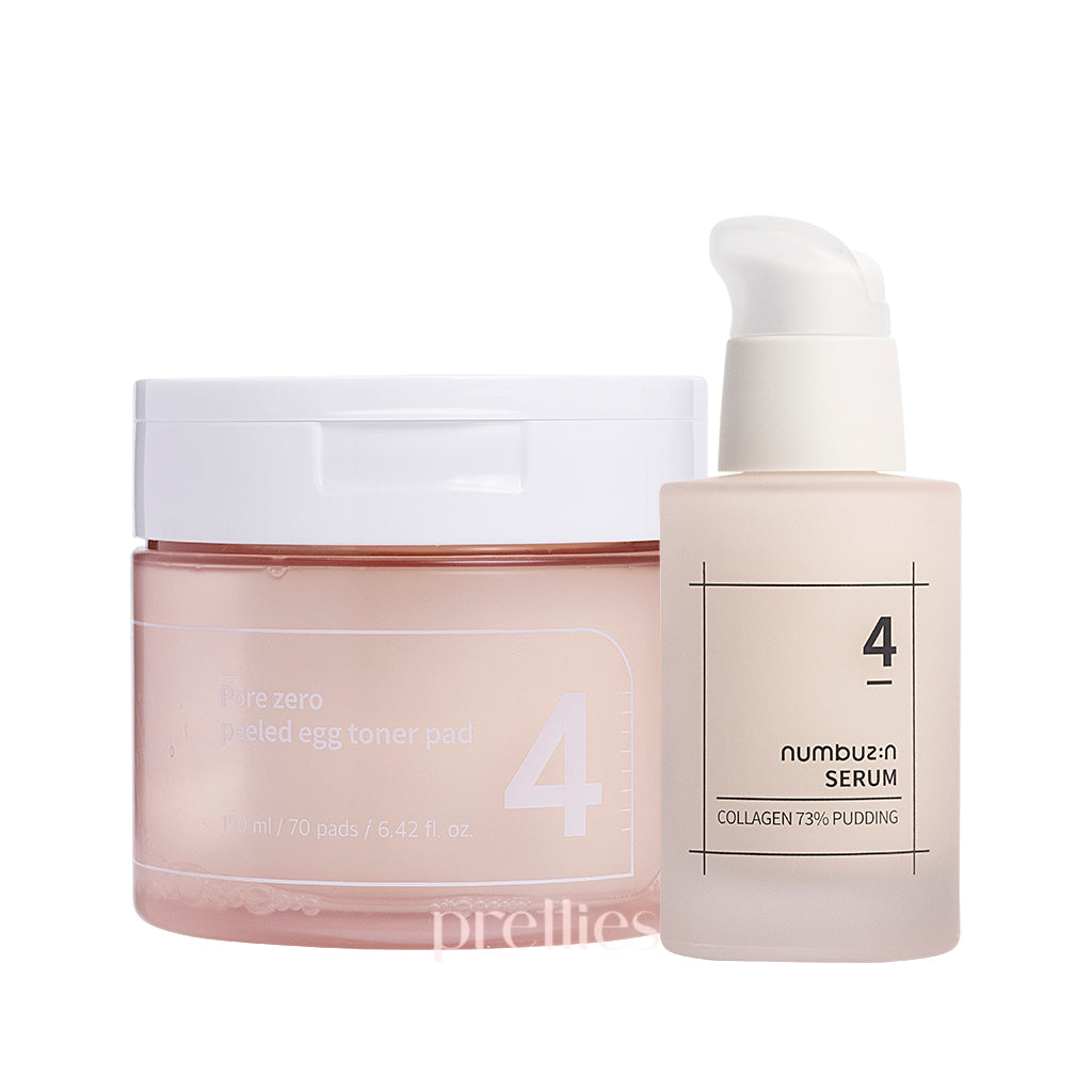 Numbuzin No.4 Pore Minimizing & Plumping Skincare Set - Korean Beauty Routine for Flawless Complexion | Perfect for Daily Skincare & Pre-Makeup Prep