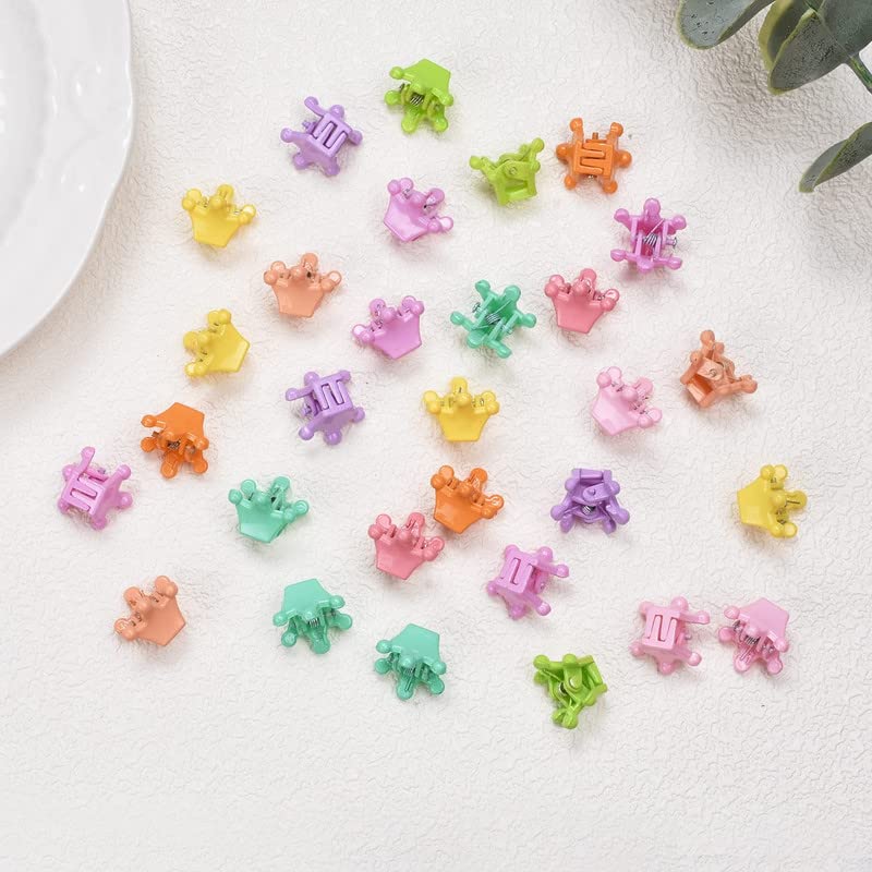 Shidara Mini Flower Hair Claw Clips - Small Colorful Acrylic Hair Pins Barrettes for Women, Teens & Kids (30-Piece Set) | School, Party & Everyday Hair Accessories