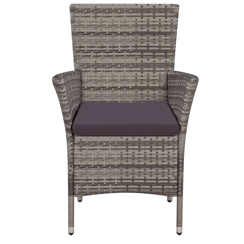 Premium Set of 2 Gray PE Rattan Patio Chairs with Cushions - Weather-Resistant, Powder-Coated Steel Frame & Ergonomic Design for Outdoor Relaxation - Perfect for Garden, Poolside, or Backyard Lounging - Easy Assembly & Washable Cushions