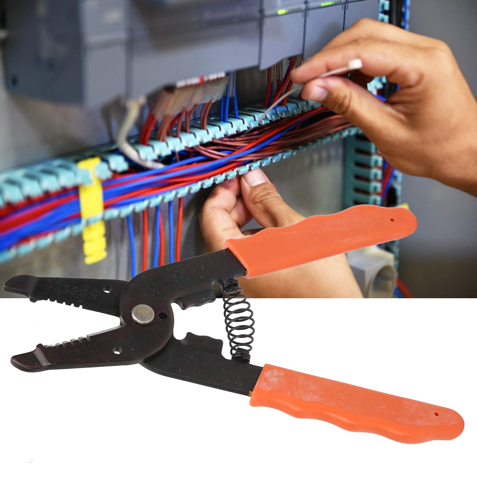Professional Wire Stripper and Cutter Tool - Heavy Duty Manual Industrial Wire Stripping Pliers for Electrical Work, DIY Projects, and Home Repairs (Perfect for Electricians, Technicians, and Handymen)