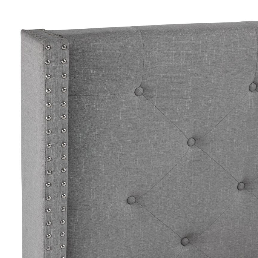 Audrey 3-Piece King Size Bed Frame Set in Grey - Modern Bedroom Furniture for Master Suite & Guest Room