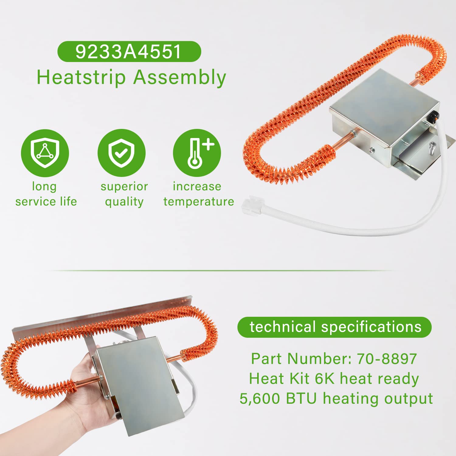 9233A4551 Electric Heatstrip Assembly Replacement for Coleman RV Air Conditioners - Compatible with Heat Ready Ceiling Units (Model 9233-4551) | Perfect for RV Heating & Winter Camping Comfort