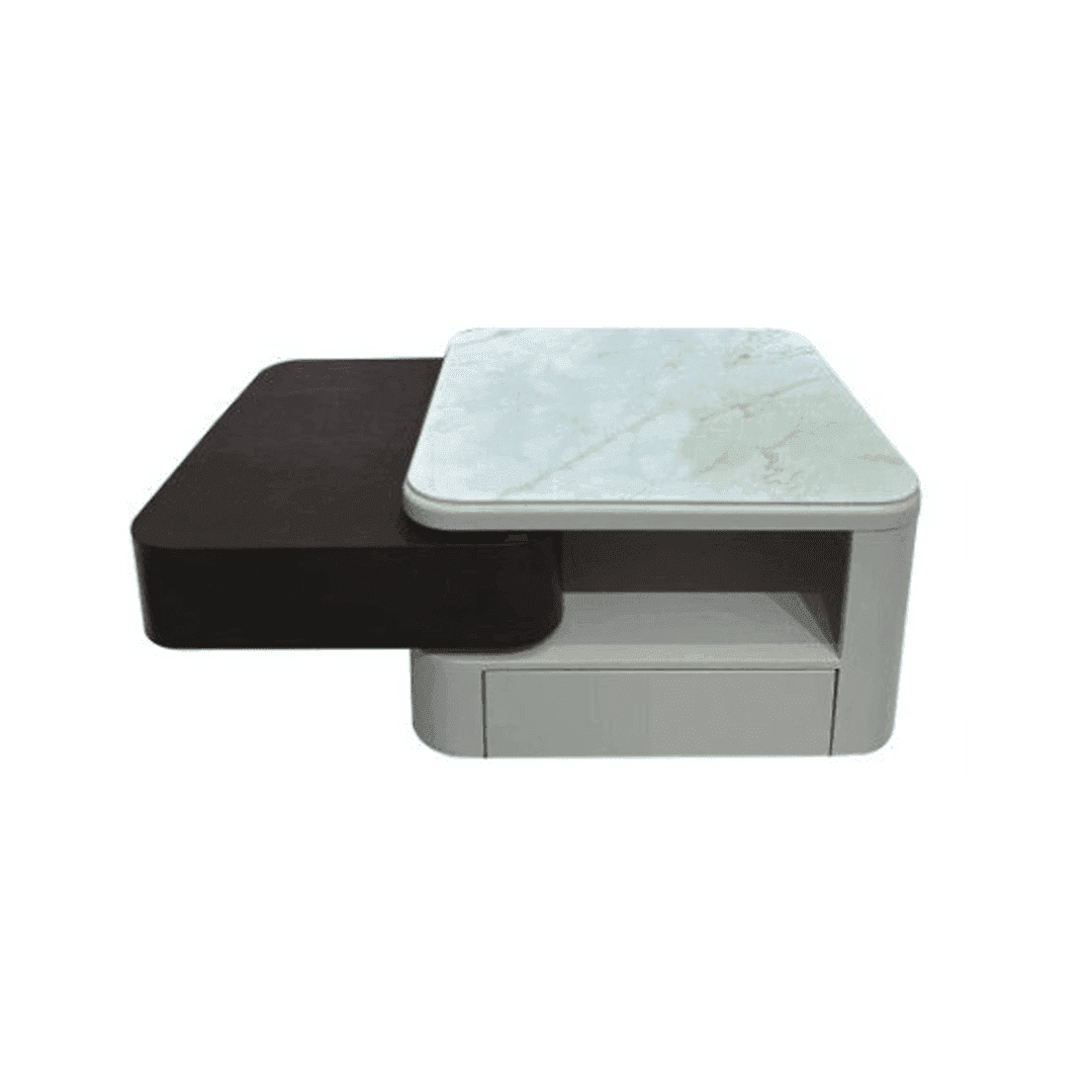 Modern Mila Square Extendable Coffee Table - Adjustable Size Living Room Furniture for Small Spaces | Perfect for Apartments, Studios & Cozy Home Decor