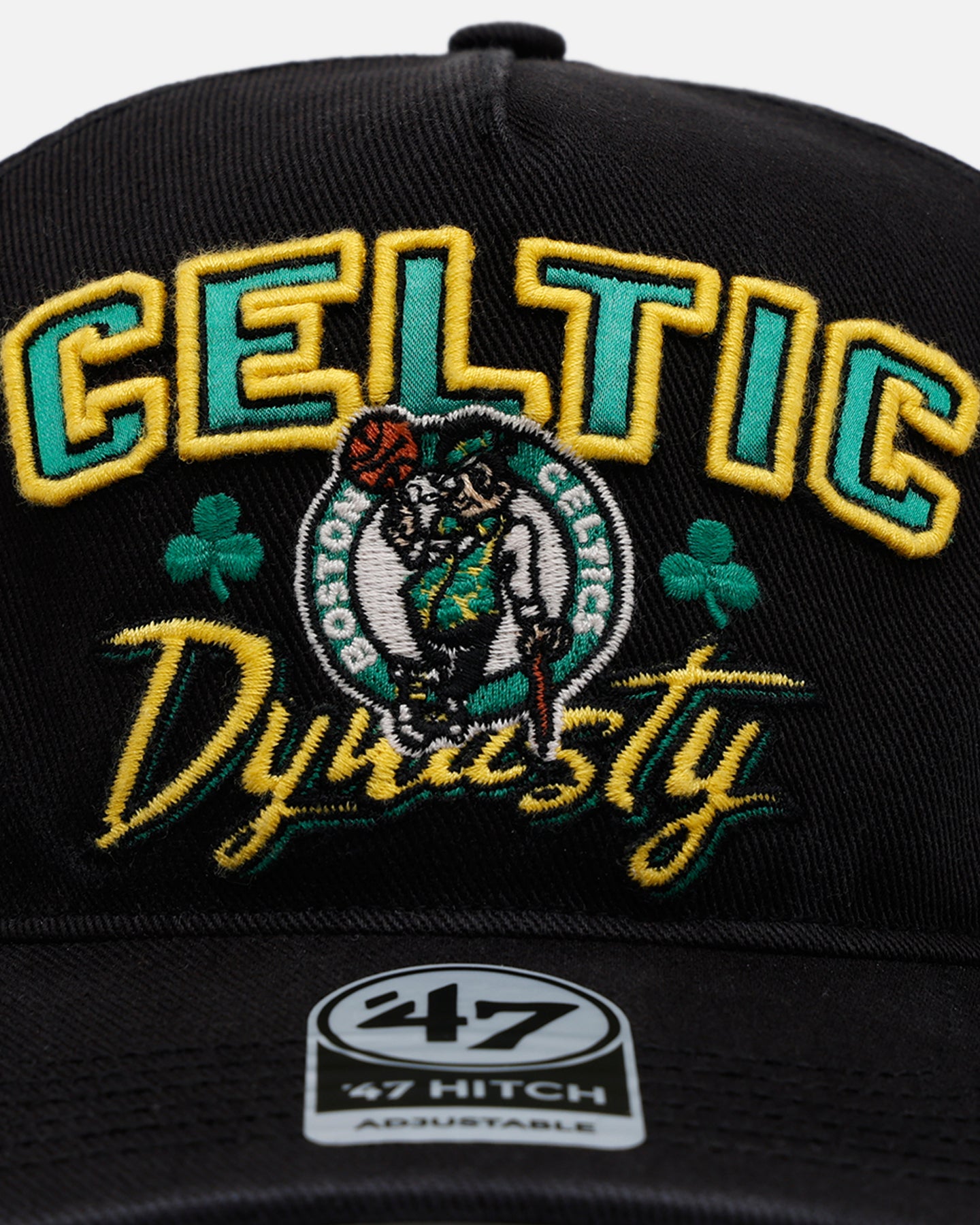 47 Brand Boston Celtics 'NBA Trophy Case' Premium Hitch Snapback Black Hat for Men - Official NBA Licensed Adjustable Baseball Cap for Sports Fans & Streetwear Fashion