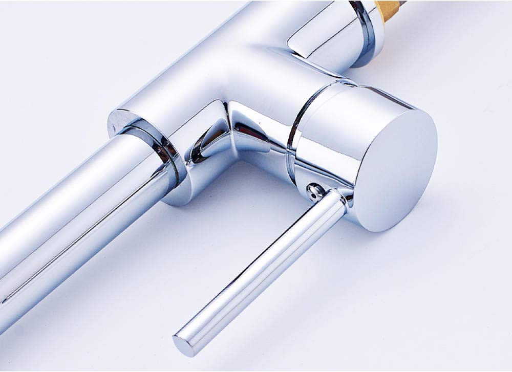**Deck Mounted Single Hole Pull Out Kitchen Faucet - Chrome Finish Sink Mixer Tap with Handle | Perfect for Modern Kitchens & Easy Dishwashing**