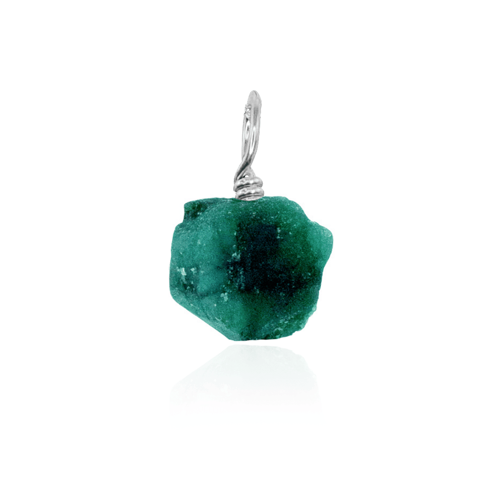 Natural Raw Emerald Crystal Pendant Necklace - Genuine Green Gemstone Jewelry for Women - Perfect for Boho Style, Spiritual Healing & Everyday Elegance