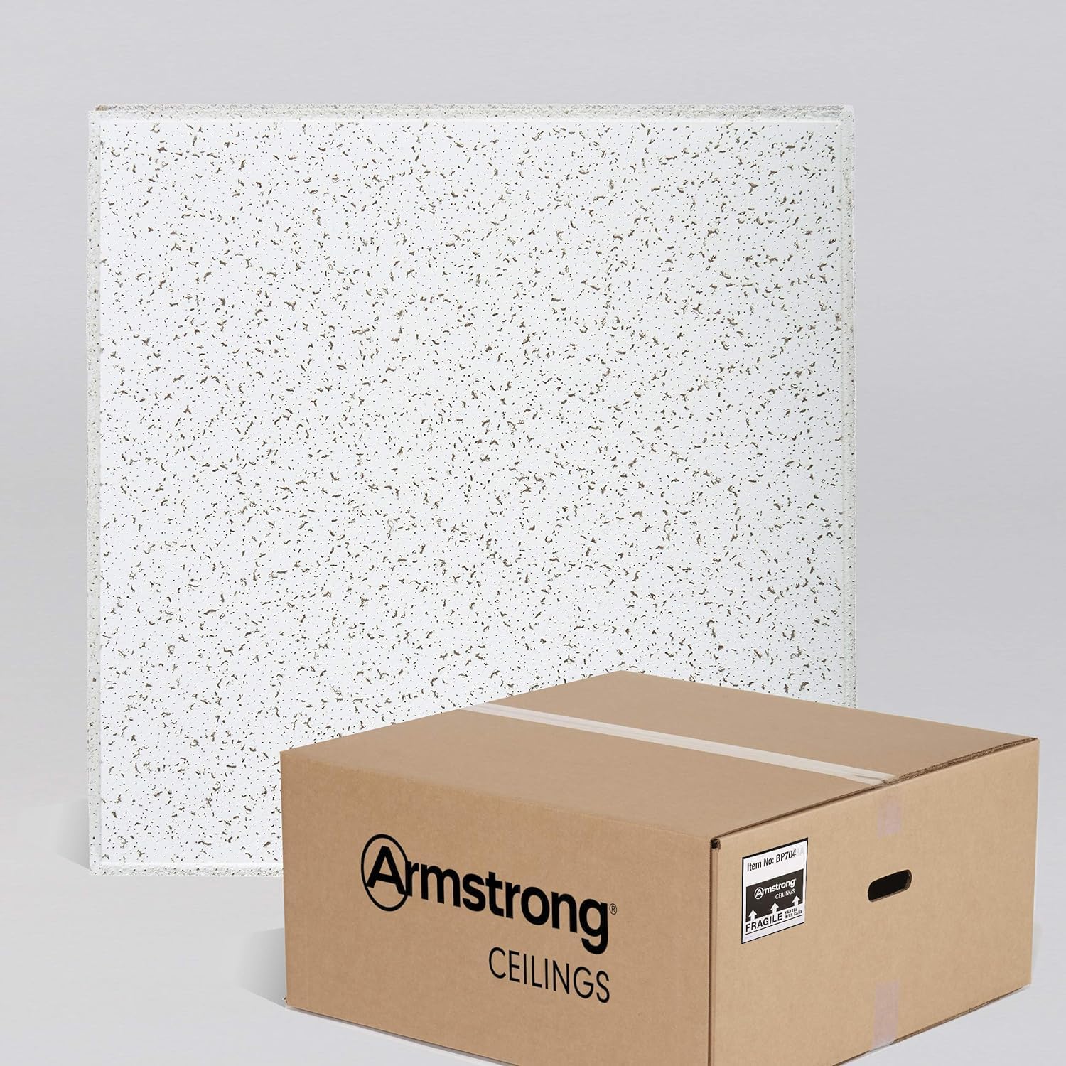 16 Pack Armstrong White 24x24 Inch Acoustic Ceiling Tiles - 2x2 Suspended Grid Drop Tiles for Office, Basement & Home Renovation - Soundproofing & Stylish Design (Model 704A)