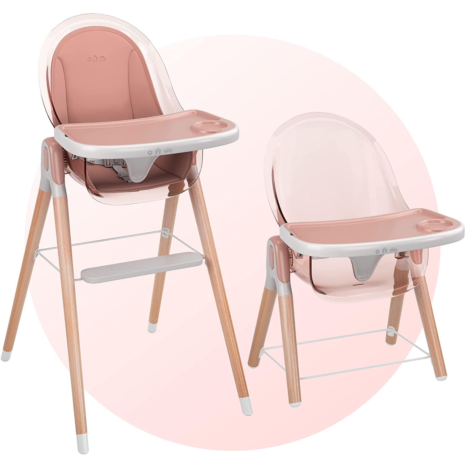 Premium Deluxe High Chair for Babies & Toddlers with Removable Cushion - Adjustable Height & Easy Clean for Dining, Feeding & Playtime