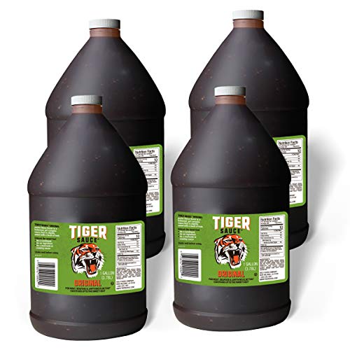 Try Me Sauces Tiger Sauce Original - 1 Gallon (Pack of 4) | Bold & Spicy Flavor for BBQ, Wings & Seafood | Perfect for Restaurants & Catering