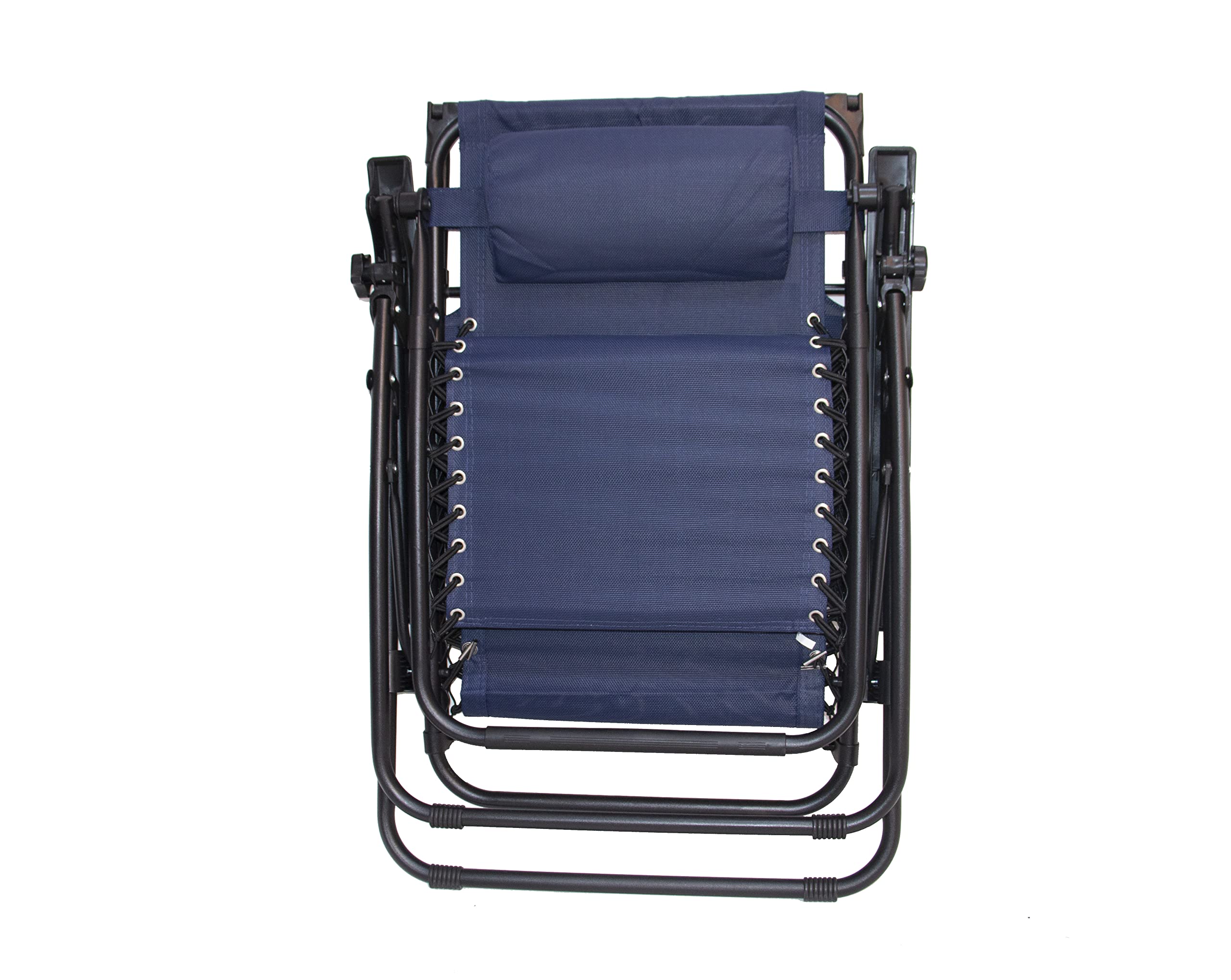 BTEXPERT Set of 2 Adjustable Steel Mesh Zero Gravity Lounge Chairs - Outdoor Patio Recliners for Beach, Yard & Garden with Pillow, Sunshade & Utility Tray - Blue with Canopy - Perfect for Poolside Relaxation, Backyard Lounging & Beach Vacations