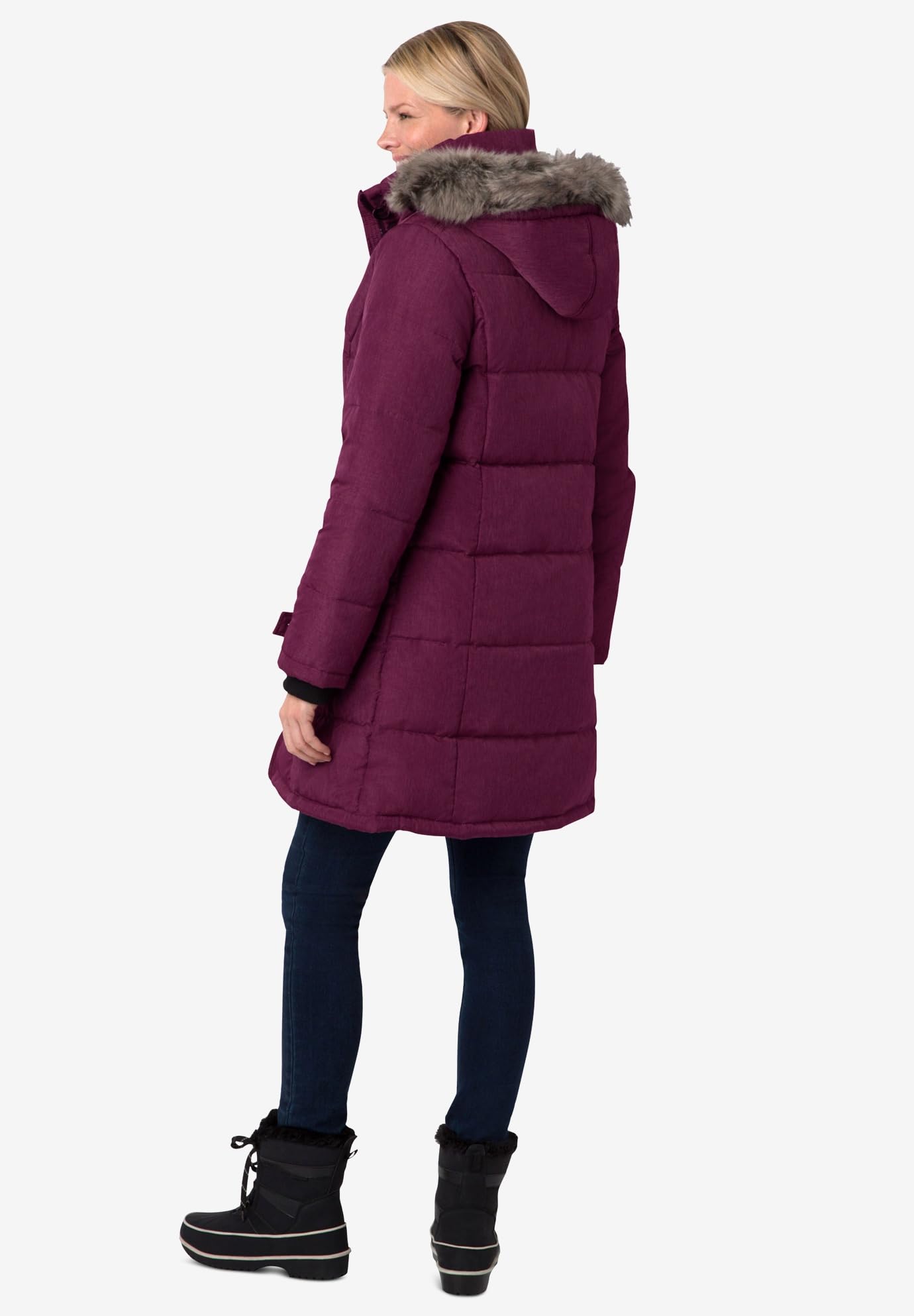Women's Plus Size Heathered Down Puffer Coat - Warm Winter Jacket for Cold Weather | Outdoor Activities & Casual Wear