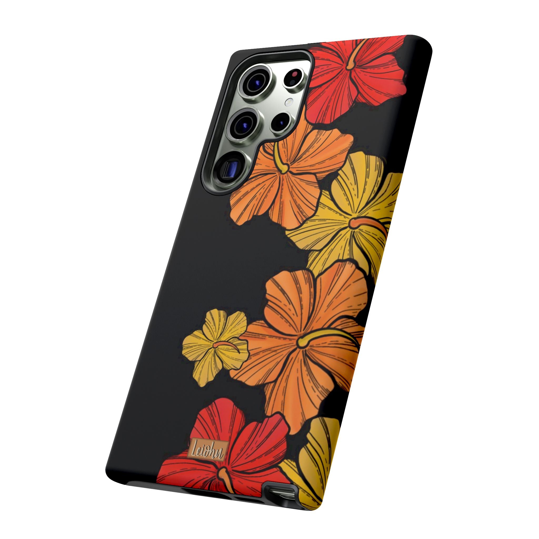 Vintage Hibiscus Pattern Samsung Galaxy Phone Case - Stylish Protective Cover for Galaxy S21/S20/S10/Note 20 - Perfect for Everyday Use, Travel & Gifting