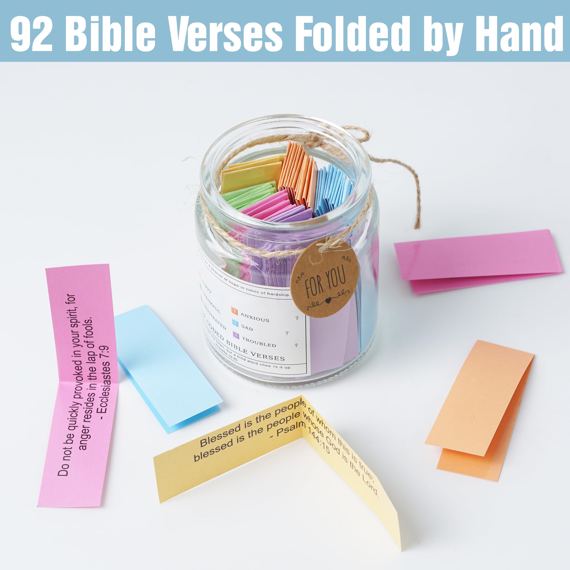 Bible Verse Jar - Inspirational Christian Gifts for Women, Birthday Gifts, Easter Basket Stuffers & Graduation Presents | Perfect for Daily Devotion, Mom's Day, Easter & St. Patrick's Day