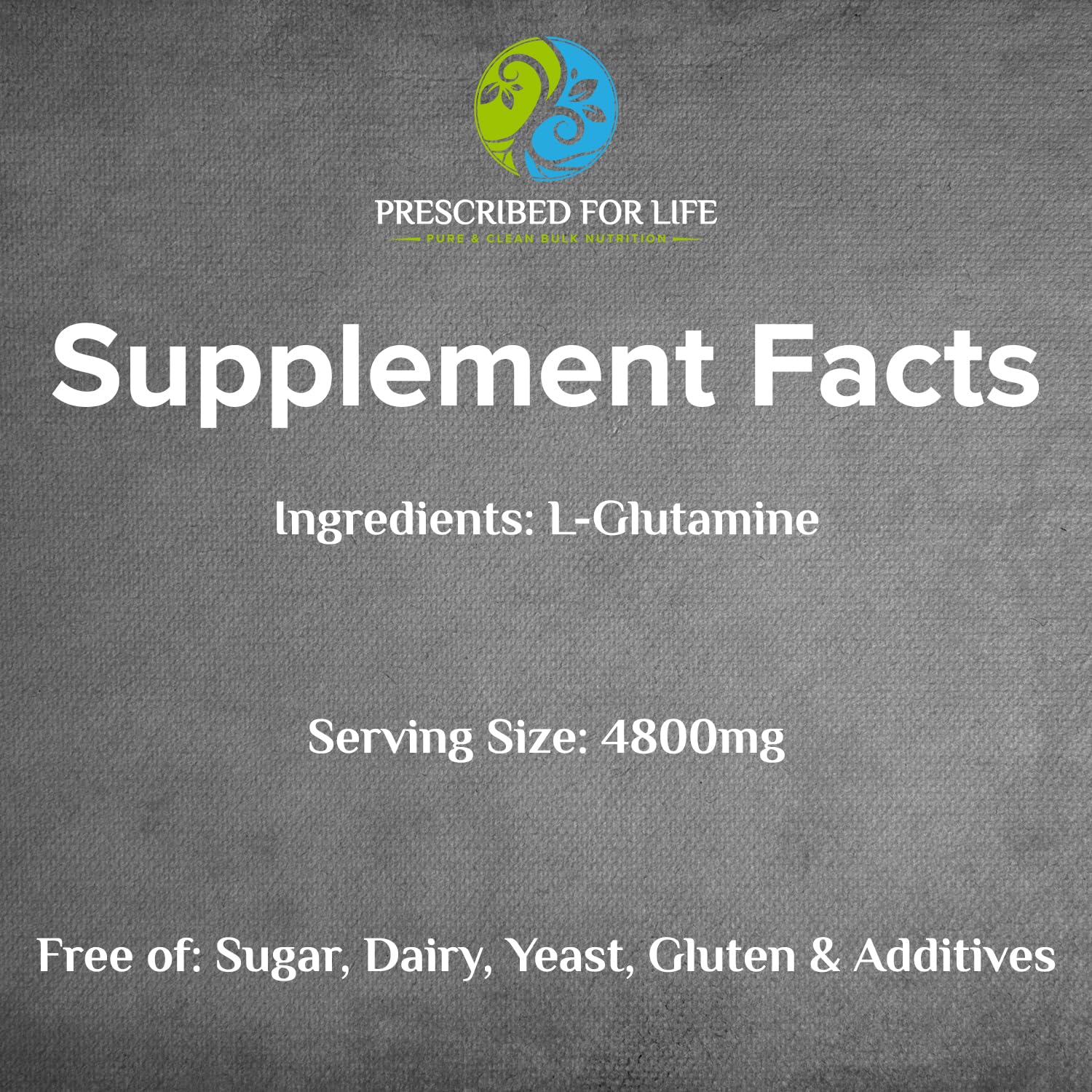 Prescribed For Life Pure L-Glutamine Powder - 2kg (4.4lb) | Gut Health & Muscle Recovery Supplement | Gluten Free, Vegan, Kosher, Non-GMO Amino Acid | Perfect for Post-Workout Recovery & Digestive Support