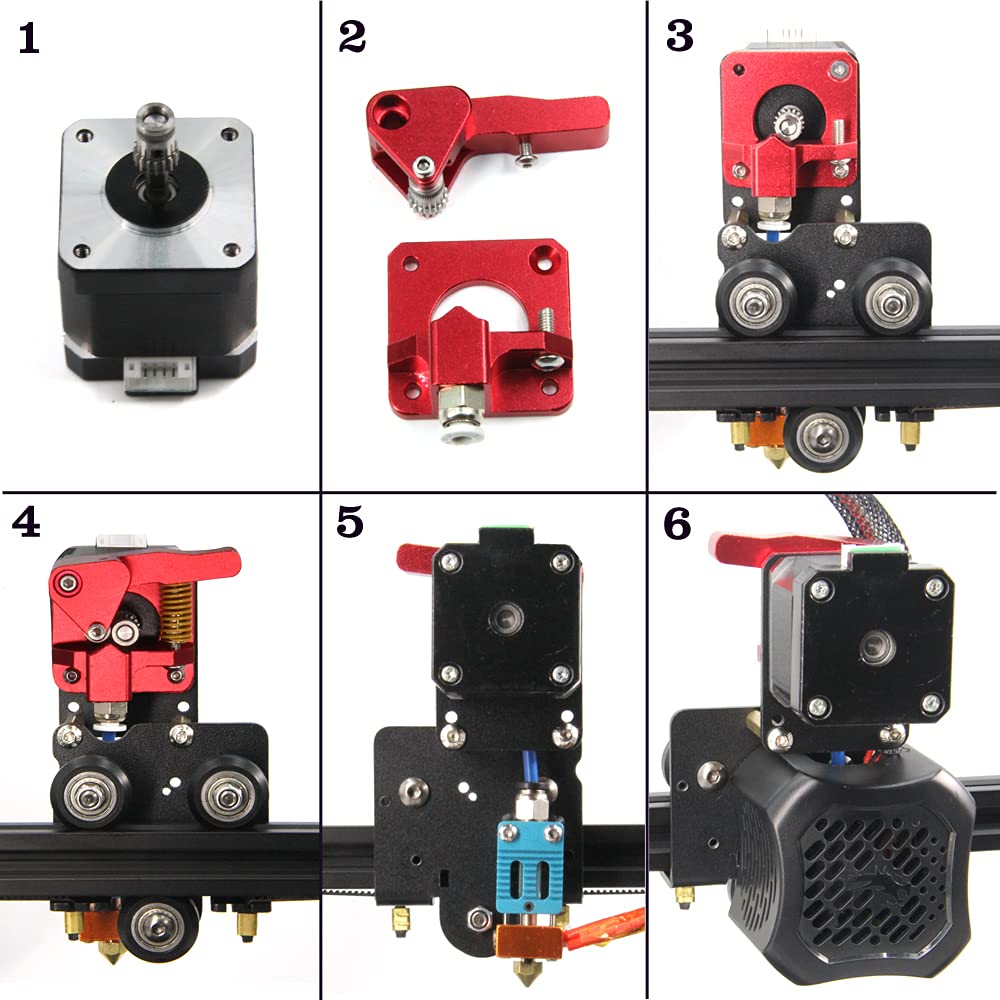 Upgrade Dual Gear Extruder Kit for Creality Ender 3 V2 3D Printer - High Precision Direct Drive Support for Flexible Filament Printing (Includes Metal Plate + Dual Gears) | Perfect for TPU, PLA, ABS Filaments & Smooth 3D Printing Projects