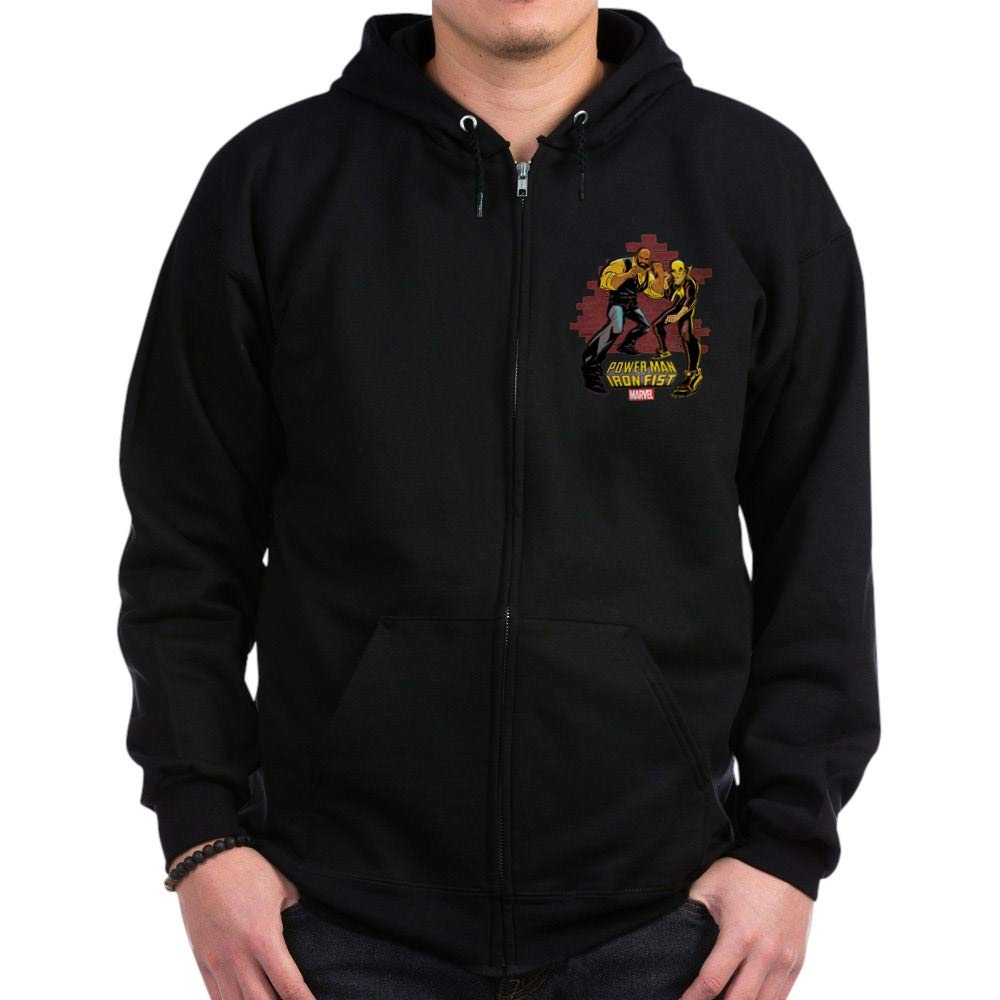 Power Man & Iron Fist Brick Wall Zip Hoodie - Marvel Comics Inspired Pullover for Men | Perfect for Superhero Fans, Comic Con & Casual Wear