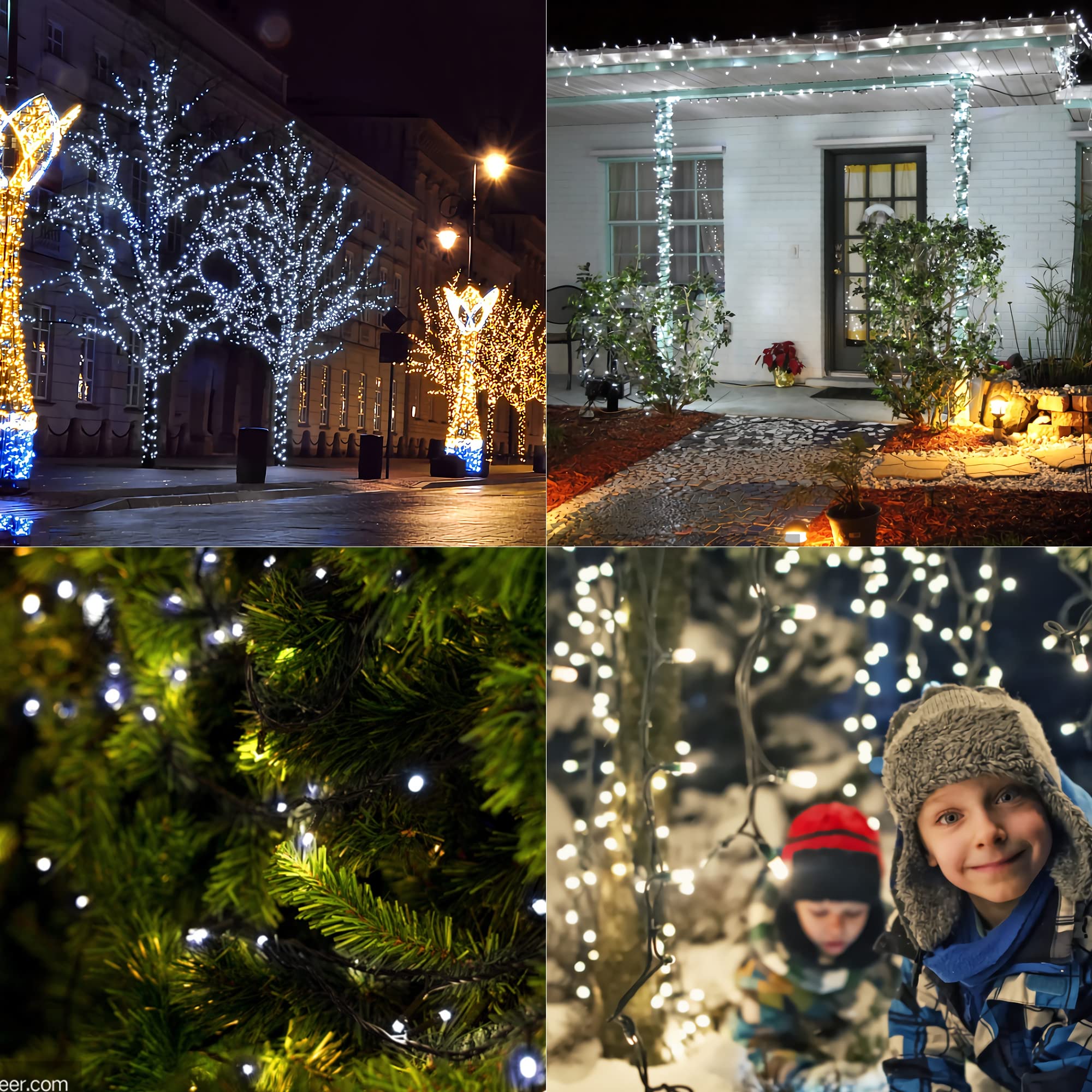 1000LED Christmas Lights 328FT - Remote Control, 8 Modes, Waterproof for Outdoor & Wedding Decor