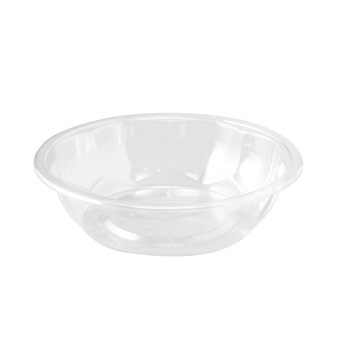 Restaurantware Thermo Tek 8oz Disposable Salad Bowls - 50 Pack Round Deli Containers | Crack & Leak Resistant, Eco-Friendly Clear Plastic Food Bowls for Cold Salads, Fruits, Meals | Lids Sold Separately | Perfect for Catering, Takeout & Meal Prep