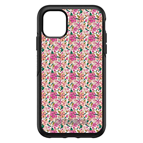 Preppy Pattern - Pink Flowers Floral On Black Case