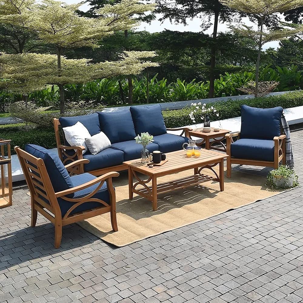 Cambridge Casual Chester Superior Indonesian Teak Patio Coffee Table - Natural Teak Wood Outdoor Furniture for Garden, Deck, Poolside & Patio
