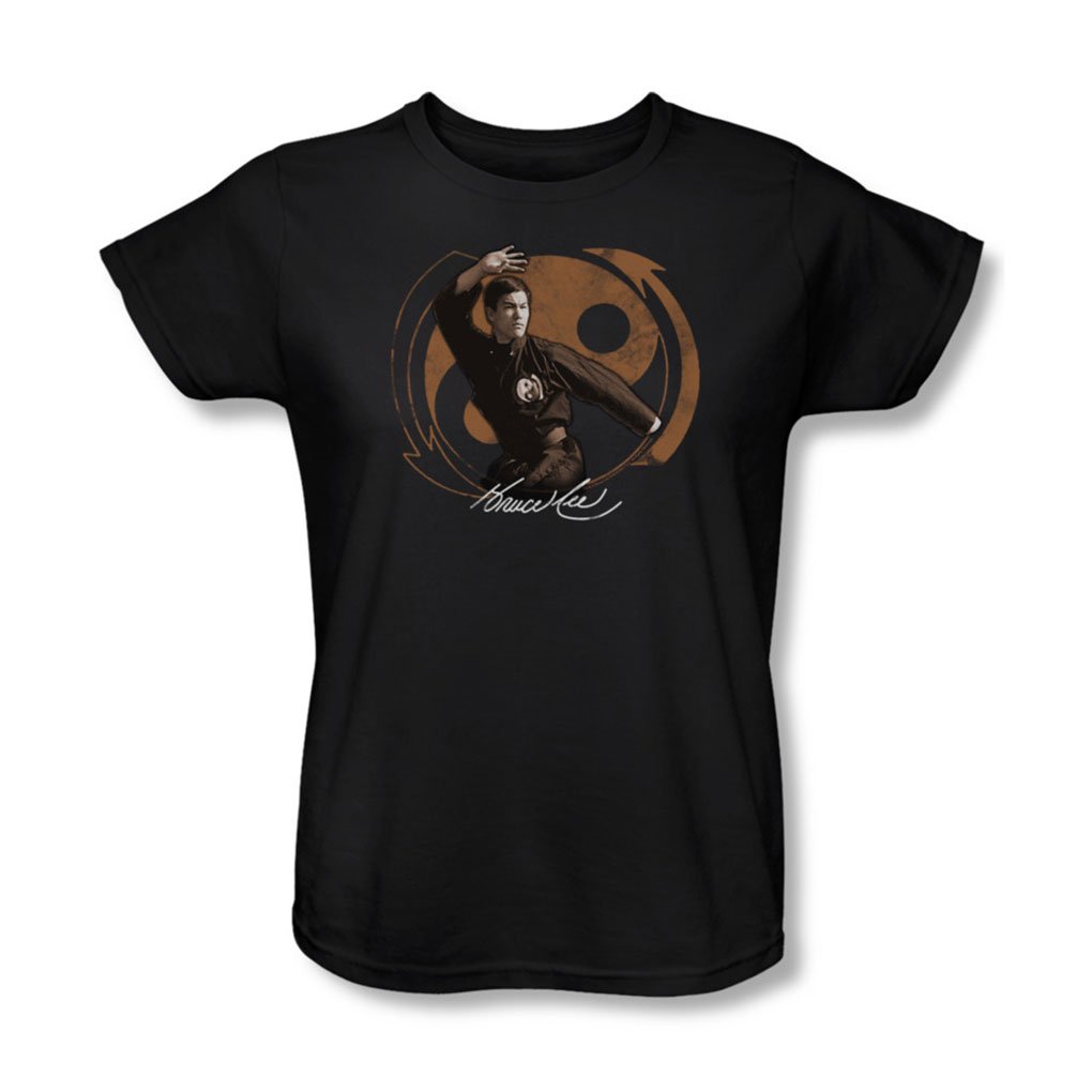 Bruce Lee Women's Jeet Kune Do Pose Graphic T-Shirt - Black Kung Fu Martial Arts Training & Casual Streetwear Fashion