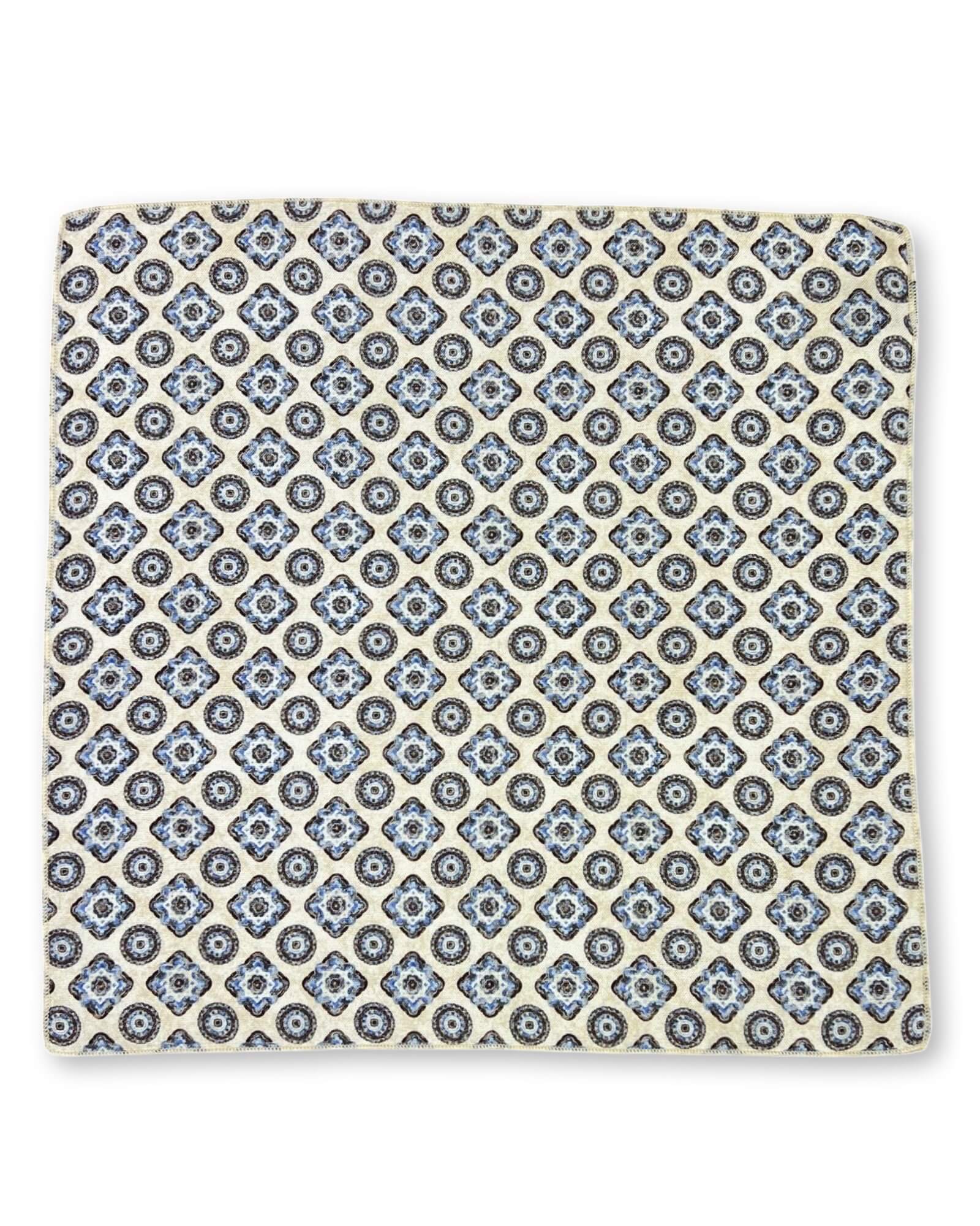 DÉCLIC Termini Pattern Hanky Sand - Stylish Handkerchief for Men & Women - Perfect for Weddings, Parties, and Everyday Elegance