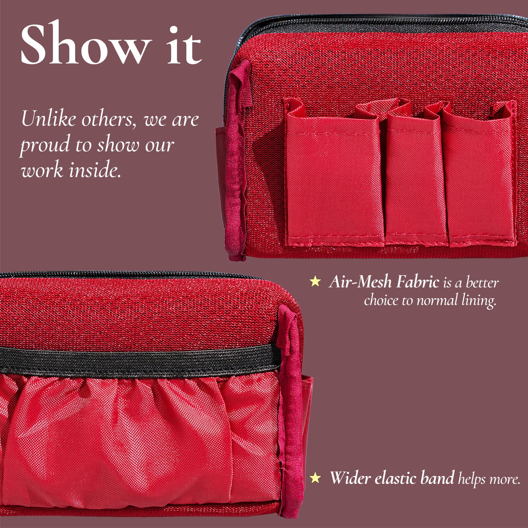 Mini Makeup Bag for Purse | PU Leather Cosmetic Organizer | Travel Makeup Pouch | Waterproof Portable Cosmetic Case for Women & Girls (Black & Gold) | Perfect for Travel, Gym & Everyday Use