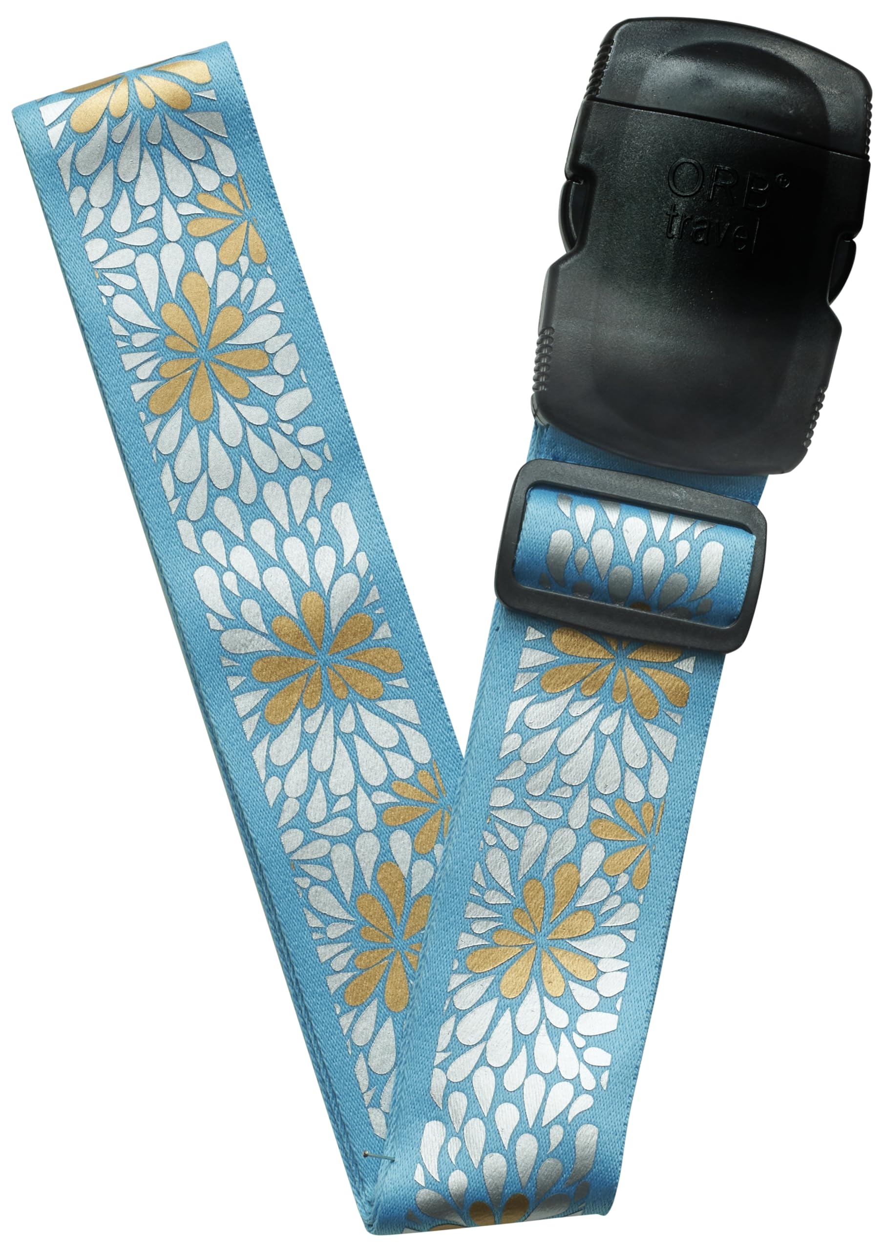 ORB Travel Essentials Kit TE215 - Blooms Turquoise & Metallic Gold Travel Accessories Set | Perfect for Vacation, Business Trips & Carry-On Luggage Organization