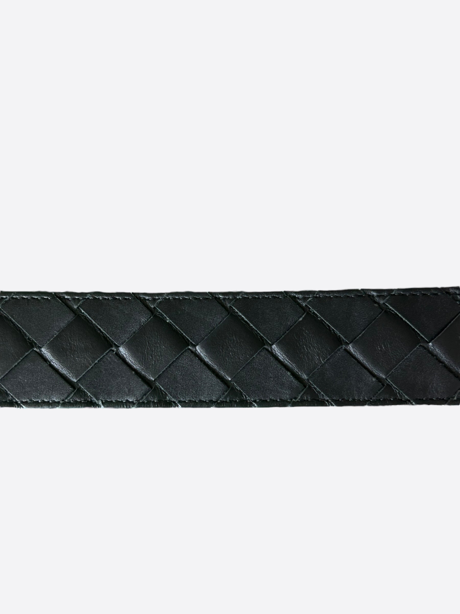 Bottega Veneta Black Leather Intrecciato Belt for Men & Women | Luxury Woven Designer Belt | Perfect for Office, Date Night & Formal Occasions