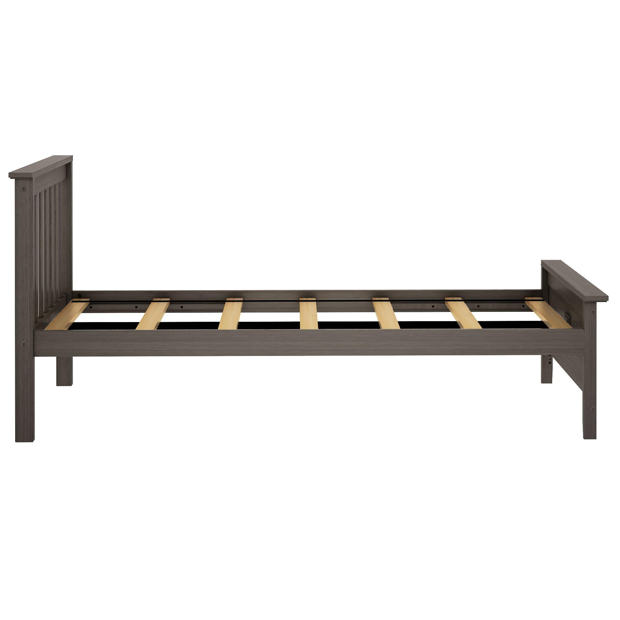 Solid Wood Twin Bed Frame with Headboard - Sturdy Platform Bed for Kids & Teens - Perfect for Small Bedrooms, Guest Rooms & Dormitories - Ideal for Sleepovers, College Dorms & Space-Saving Kids' Rooms