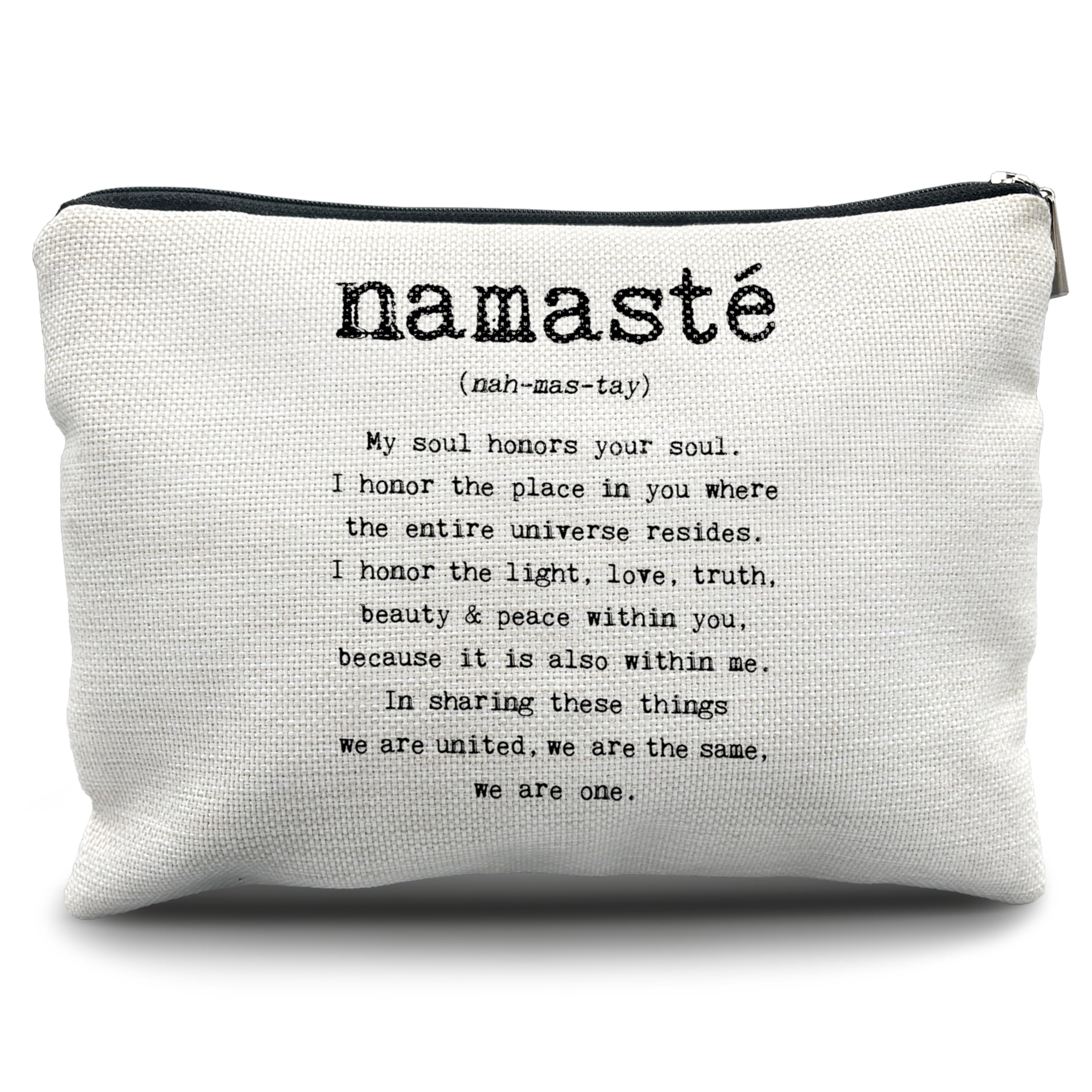 Premium Yoga Makeup Bag for Women & Instructors - Unique Namaste Mindfulness Travel Toiletry Pouch | Ideal Gift for Yoga Lovers, Teachers & Students | Perfect for Yoga Classes, Retreats & Travel