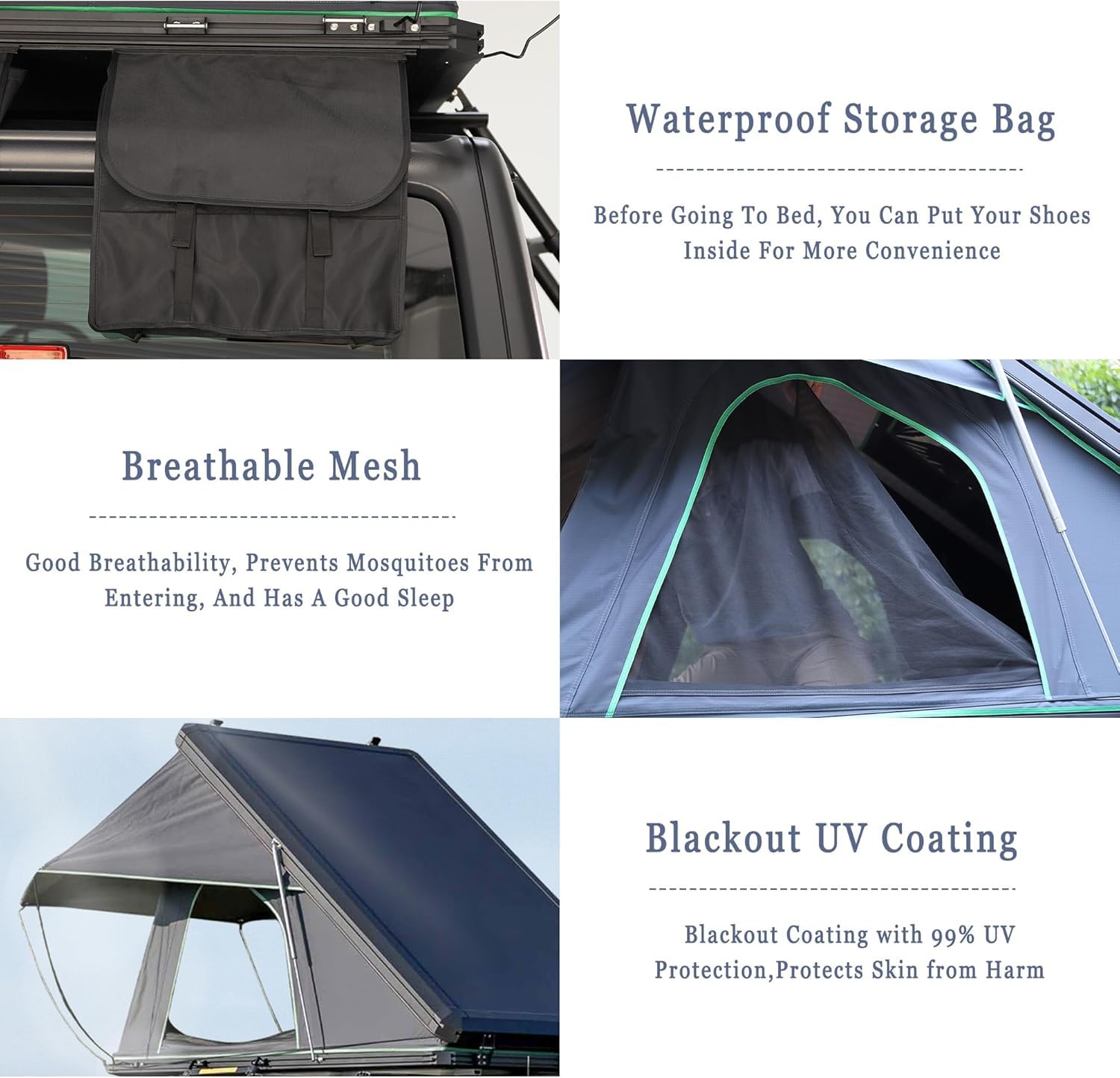 Naturnest Hard Shell Rooftop Tent with Awning for Jeep, SUV, Truck & Van | 2-3 Person Waterproof Camping Tent (Green) | Perfect for Outdoor Adventures, Road Trips & Family Camping