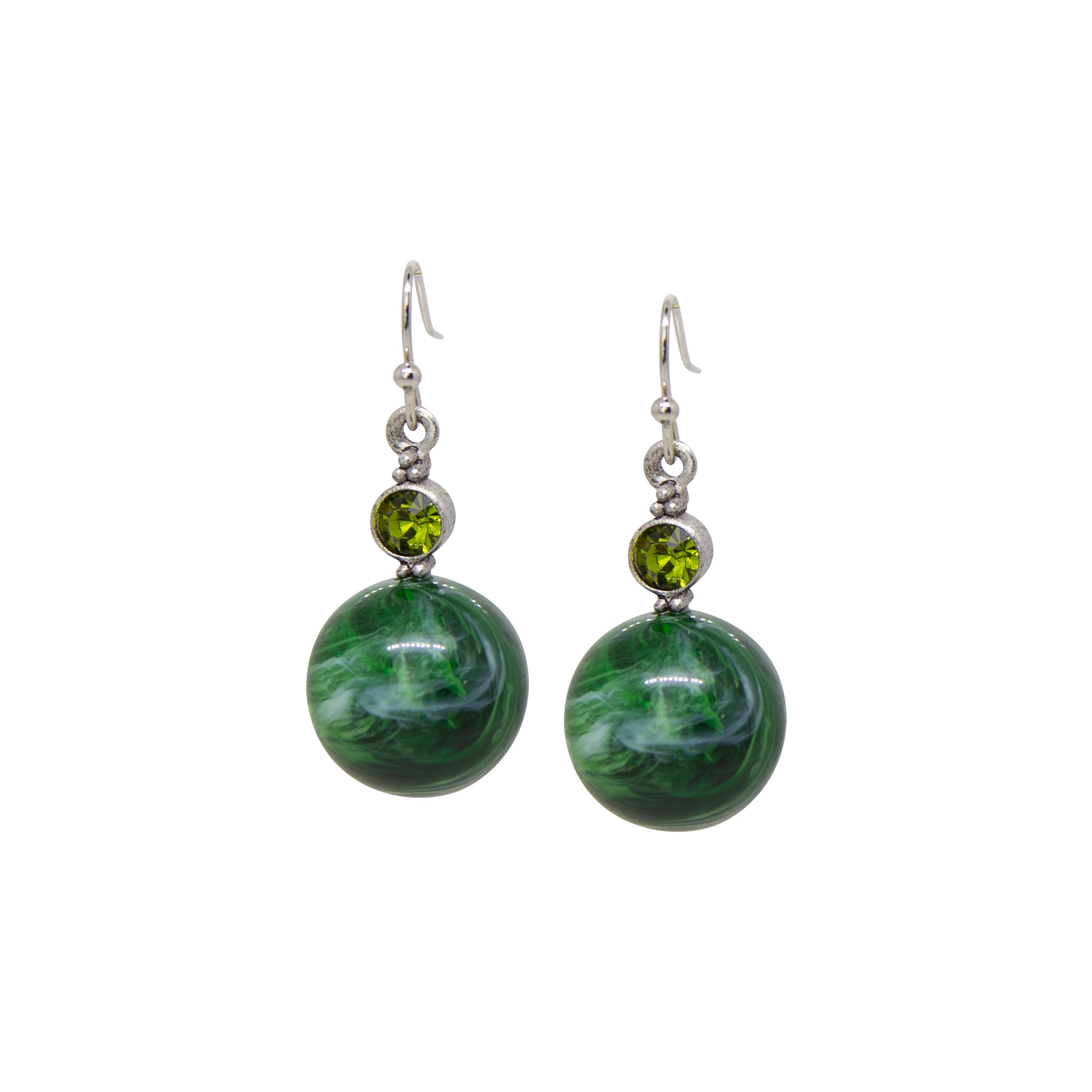 1928 Jewelry Marblesque Baubles & Crystal Drop Earrings - Medium Size Dangle Earrings for Women, Elegant Party & Wedding Jewelry Gift