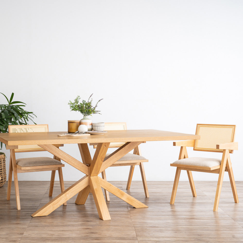 KAIRI Natural Rattan Dining Chair - Modern Boho Style for Kitchen, Dining Room & Outdoor Patio