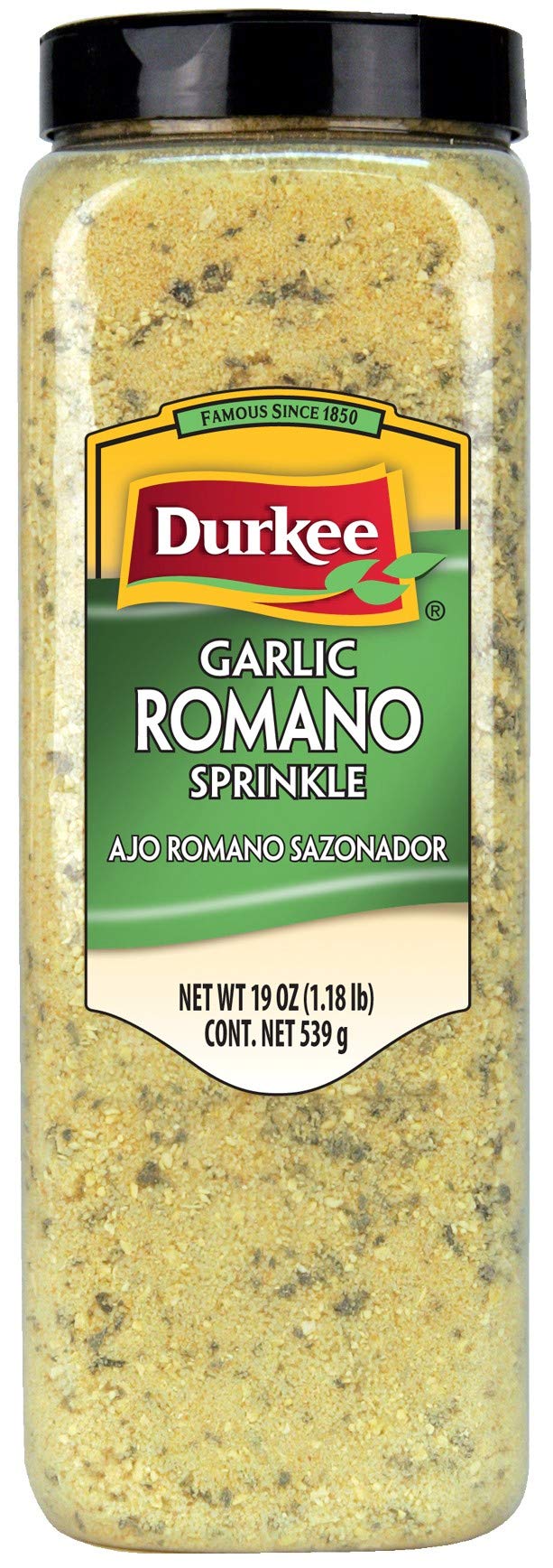 Durkee Garlic Romano Sprinkle Seasoning - 19 oz Bulk Container (6-Pack) | Perfect for Pasta, Pizza & Italian Dishes