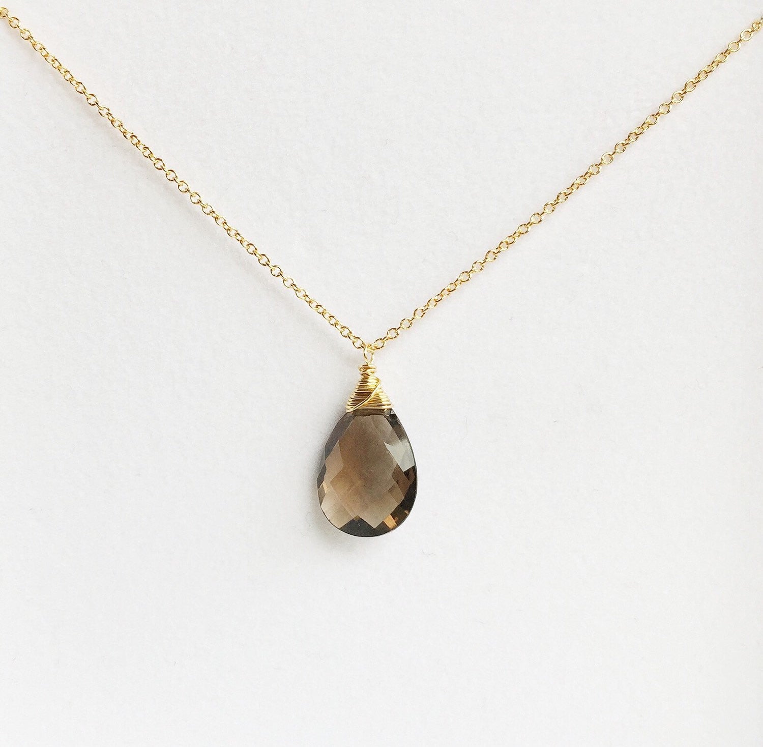 Yazmin Smoky Quartz Necklace (N193) - Elegant Gemstone Jewelry for Women, Perfect for Parties, Weddings & Everyday Wear
