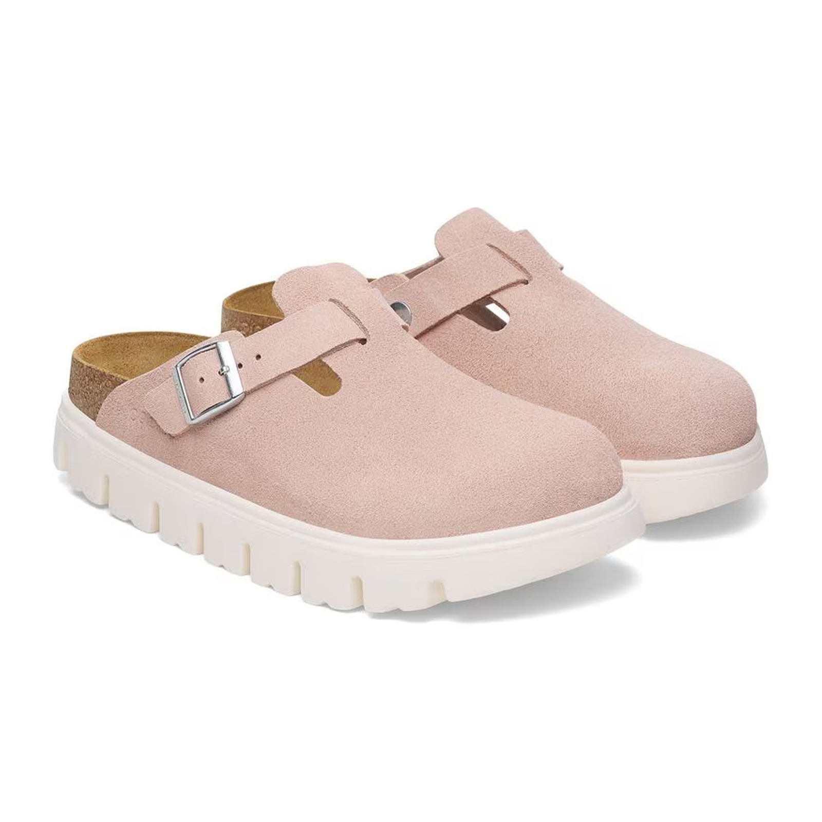 Birkenstock Boston Chunky Narrow Clog for Women - Light Rose Suede | Comfortable House Shoes for Relaxing at Home, Casual Outings & Errands