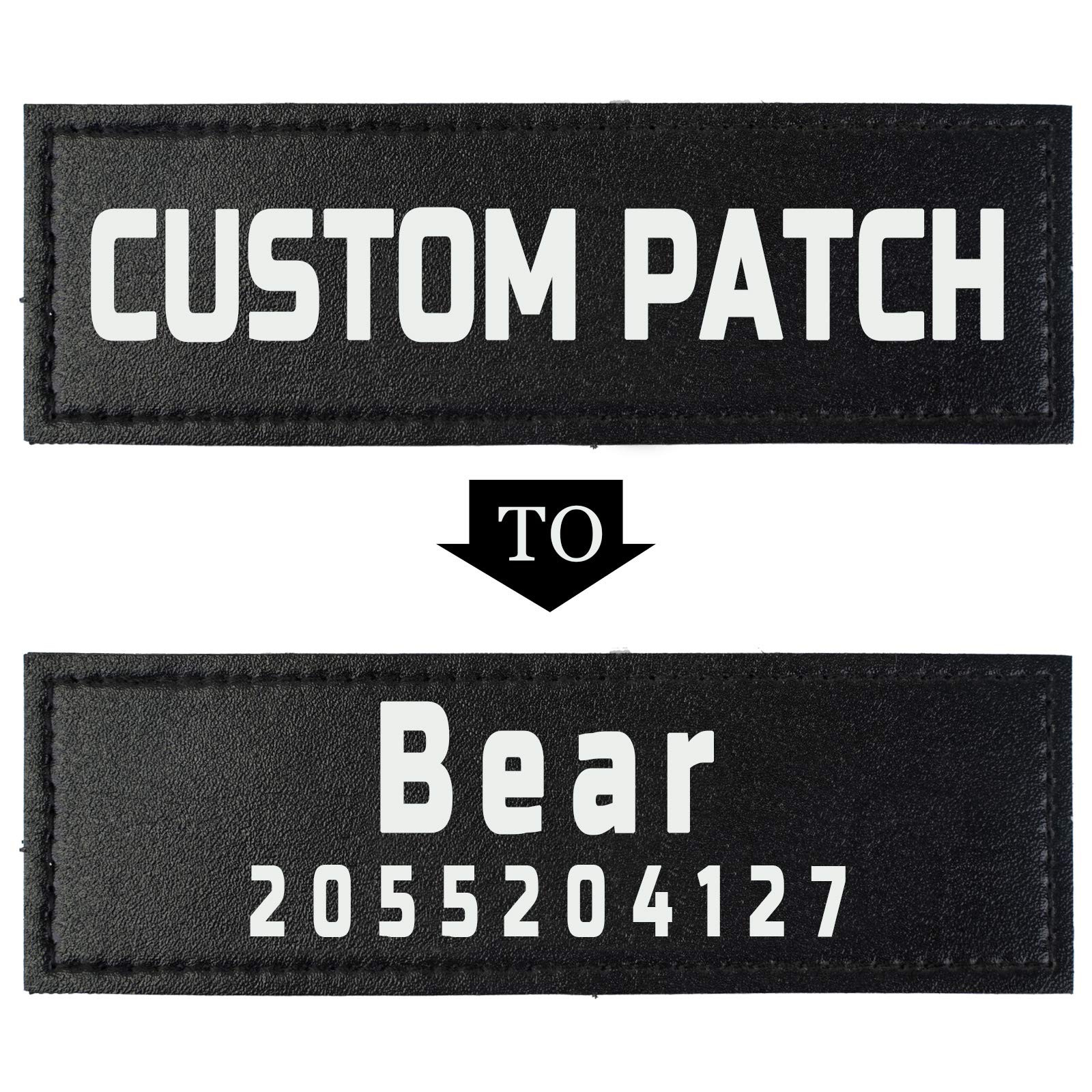 Custom Dog Vest Patches 2-Pack - Personalized Removable Tactical Patches for Service Dog Training, Harness & Halter - Hook and Loop Fastener - Perfect for Dog Training, Military Dogs & Pet Identification