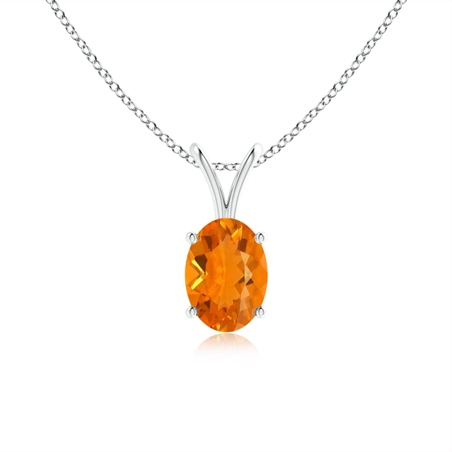 Natural Prong-Set Oval Fire Opal Solitaire Pendant in Sterling Silver/14K Gold/Platinum | Women's Jewelry Gift for Birthday, Engagement, Anniversary | Perfect for Everyday Wear, Date Nights & Special Occasions