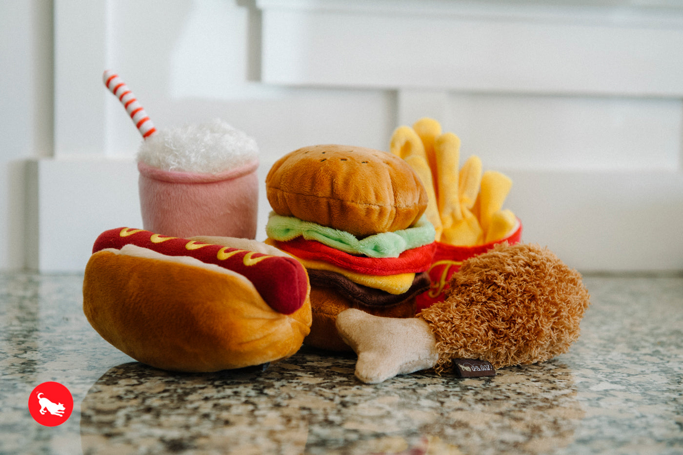 American Classic® Hot Dog Plush Dog Toy by Pet P.L.A.Y. - Durable Chew Toy for Small & Large Dogs - Perfect for Fetch, Tug-of-War & Cuddling