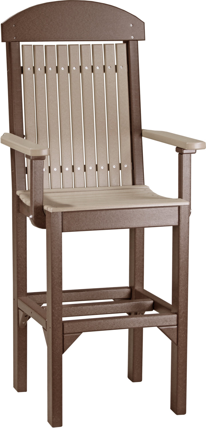 LuxCraft Classic Bar Height Arm Chair - Modern Dining & Kitchen Counter Stool for Home, Bar, Restaurant & Office Use