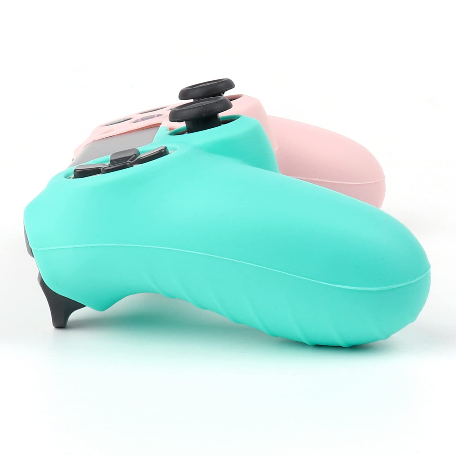 RALAN Pink Silicone Controller Cover Skin Protector for PS4/PS4 Slim/PS4 Pro - Includes 2 Cute Thumb Grips Caps | Non-Slip Grip, Scratch Protection for Gaming Enthusiasts & Kids
