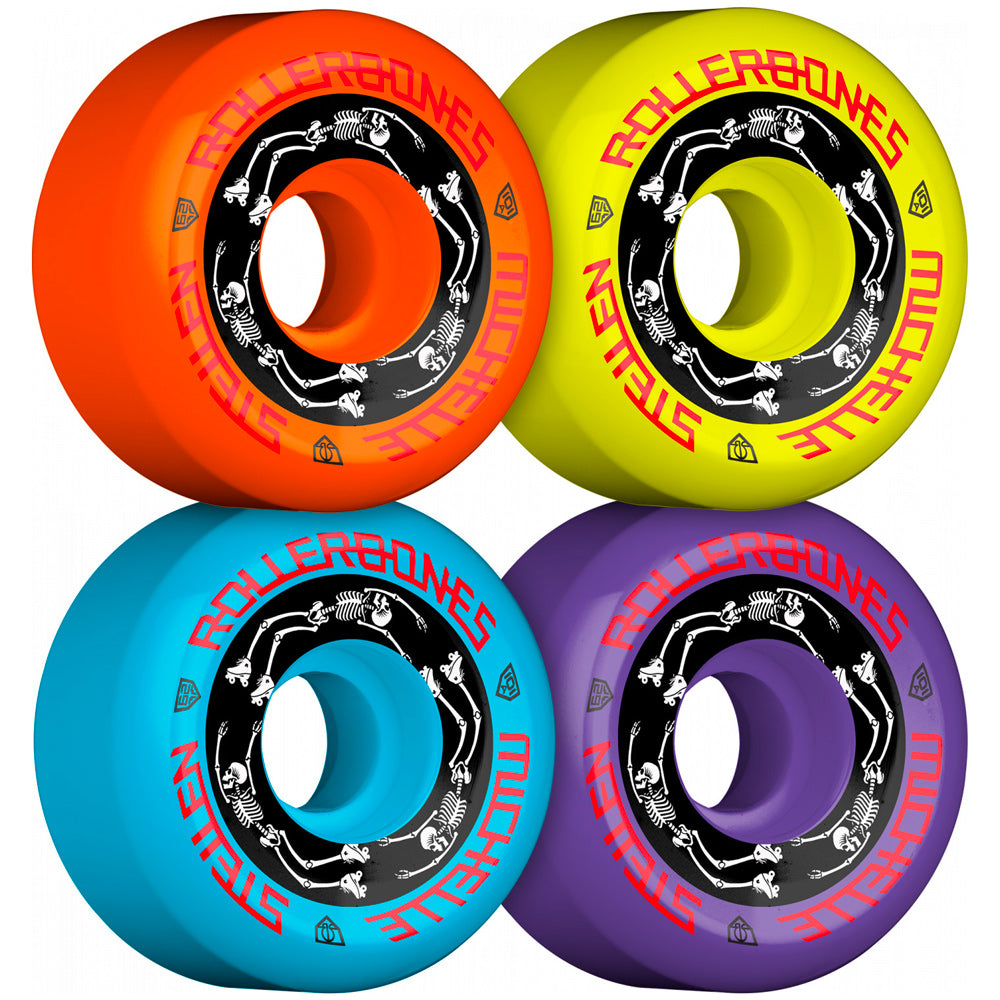 Rollerbones Estro Jen 62mm Bowl Bomb Quad Wheels - 4 Pack Set for Aggressive Skating & Skatepark Performance