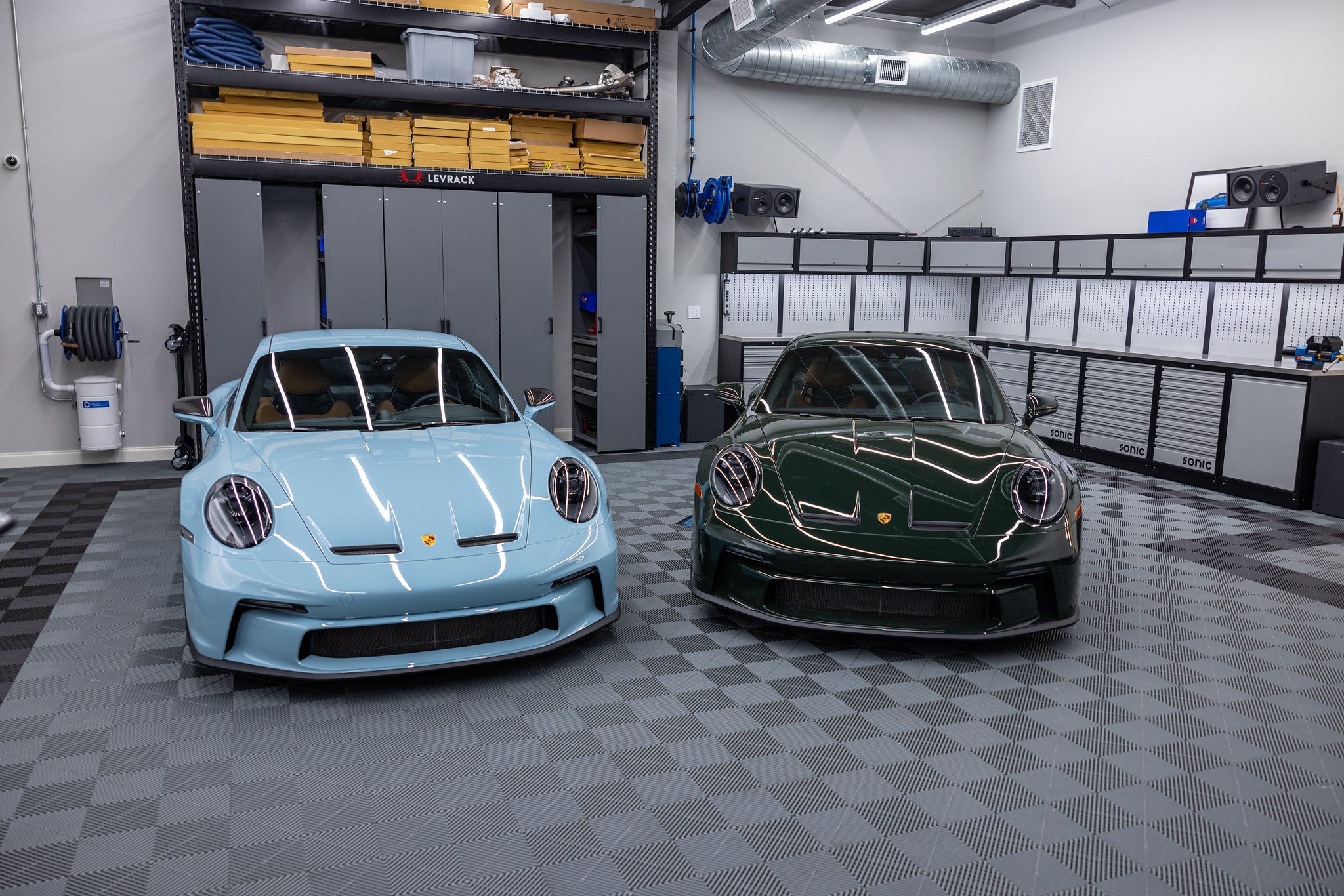 Swisstrax Modular Garage Floor Tiles - 4 Car Garage Flooring Solution - Durable & Easy to Install for Home Garage, Workshop, and Car Showroom