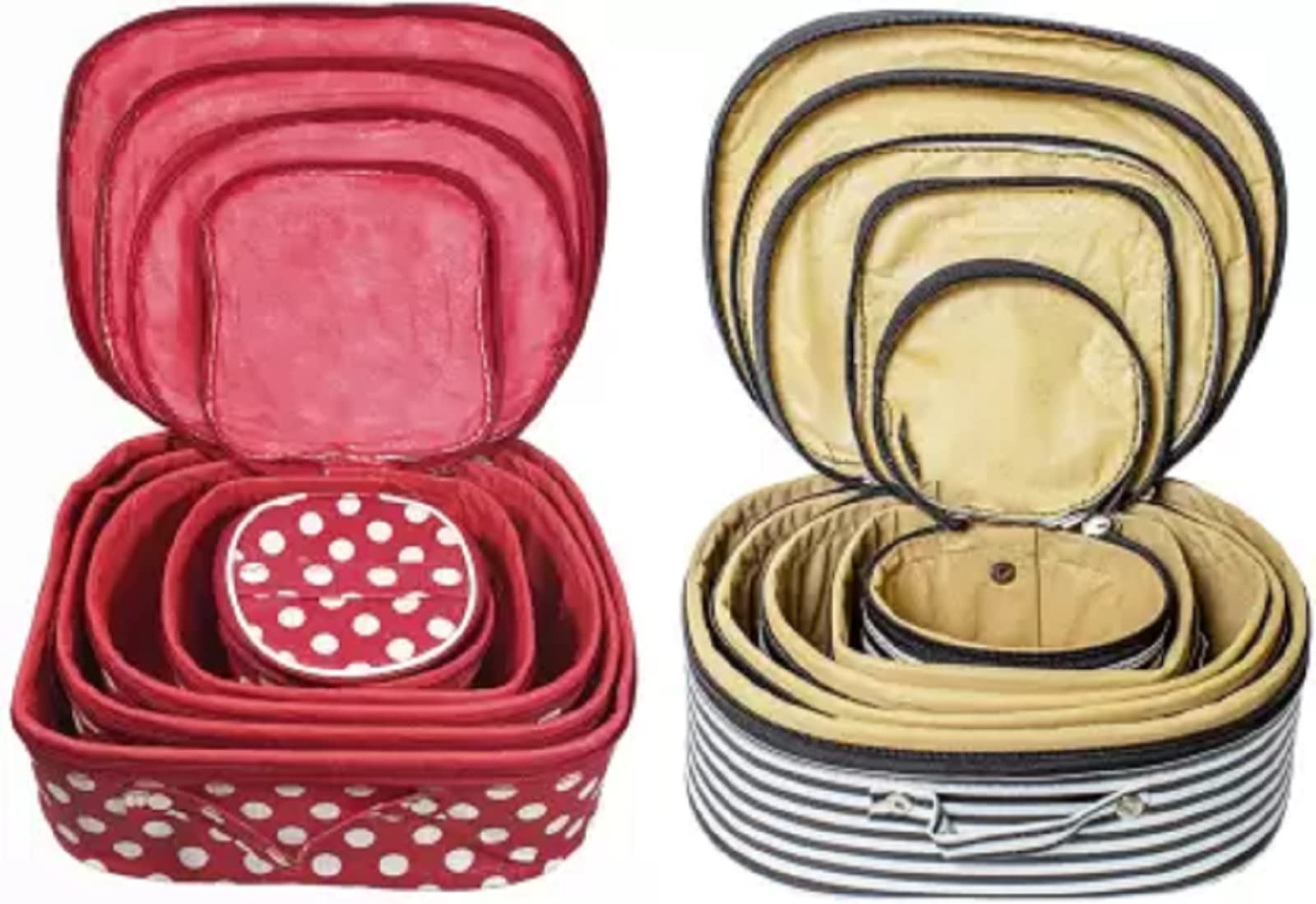 Premium 5-Piece Cosmetic & Toiletry Set - Vanity Box, Makeup Kit, Shaving Kit, Travel Organizer & Makeup Pouches (Multicolor) | Perfect for Travel, Gifts & Home Organization