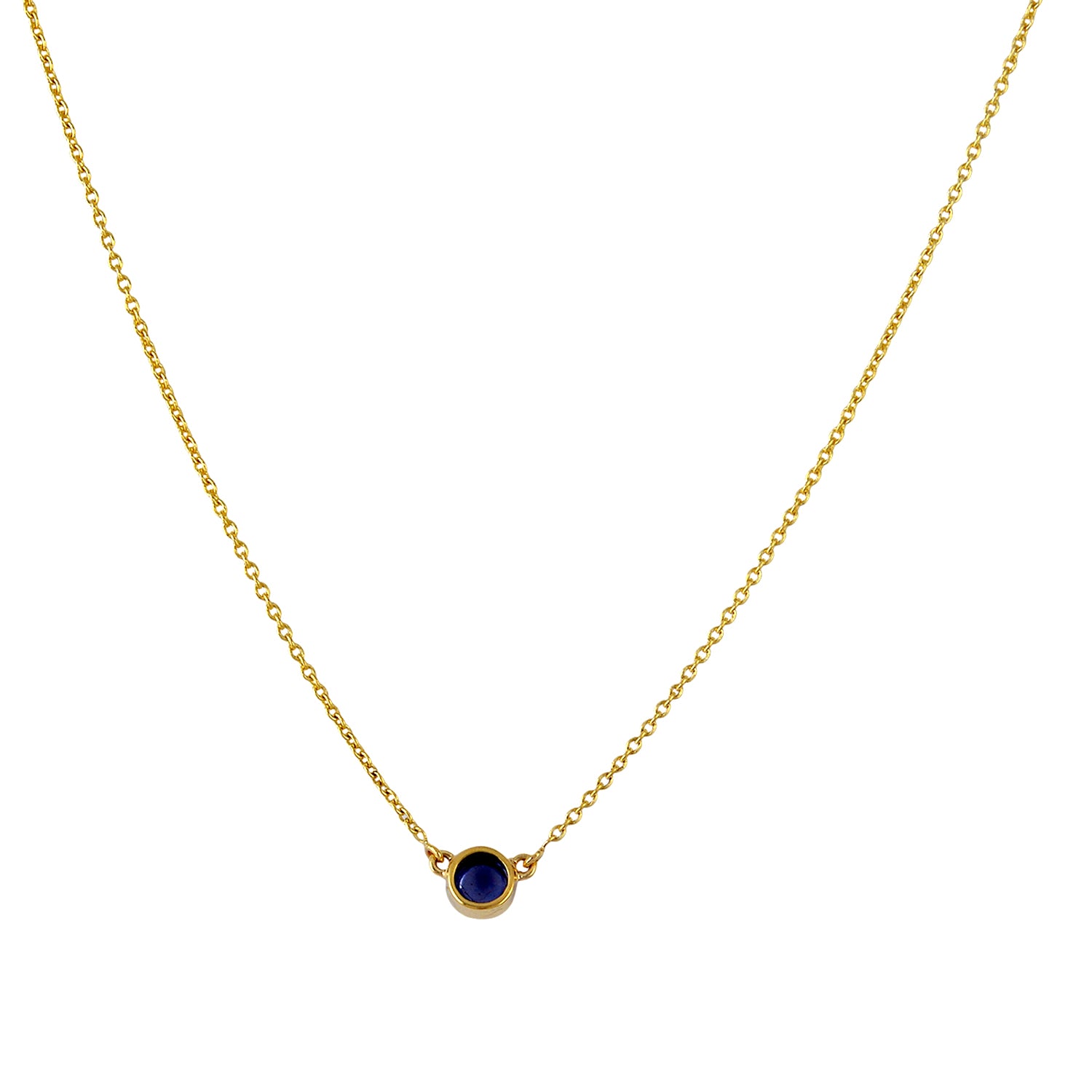 Iolite Gemstone Princess Cut Necklace in Yellow Gold - Elegant Bezel Set Jewelry for Women | Perfect Gift for Her, Birthday, Anniversary & Special Occasions
