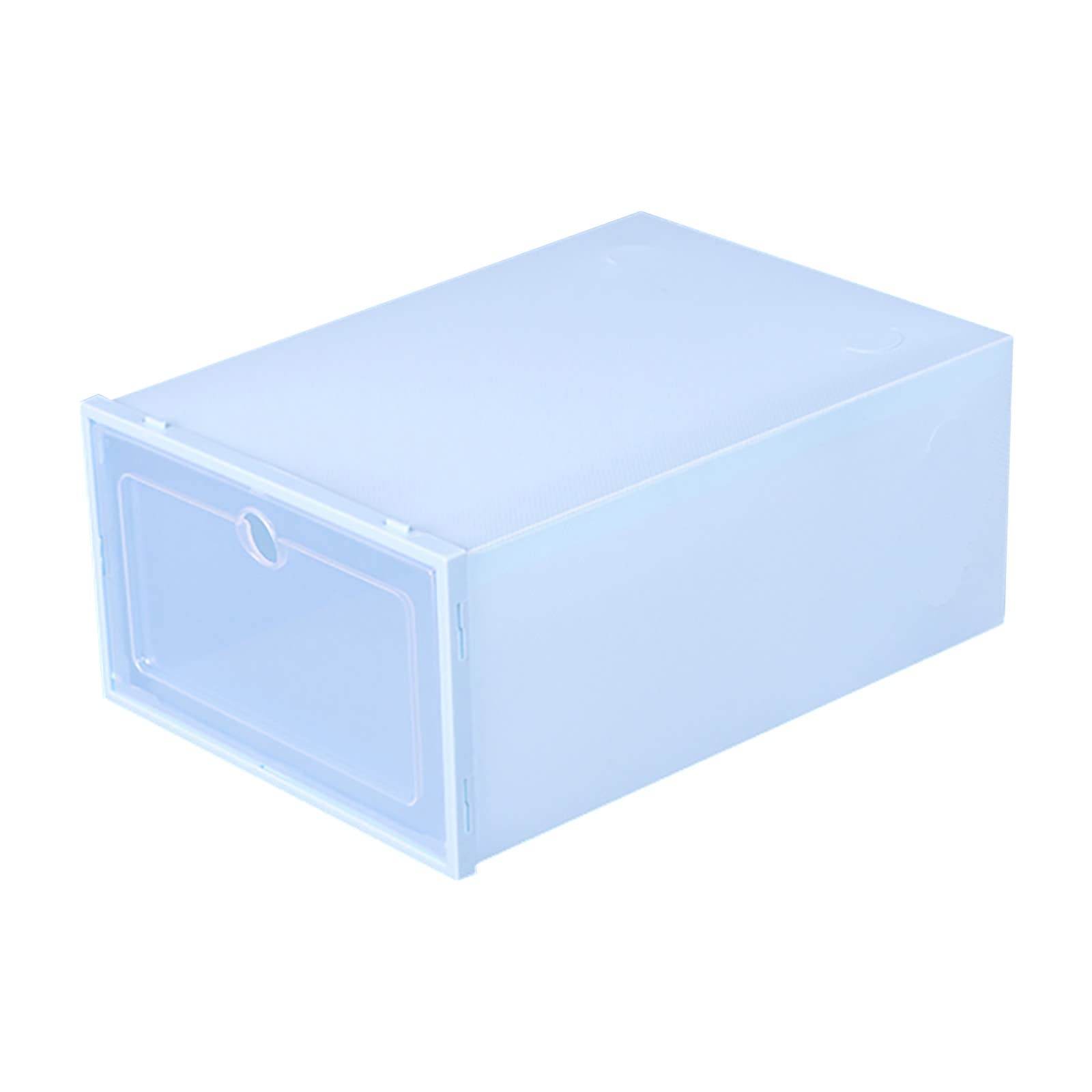 Foldable Clear Shoe Storage Box - Stackable Plastic Organizer for Home & Closet