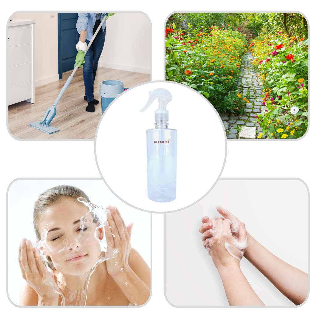 ALTRUIST 500ml Clear Empty Trigger Spray Bottle - Unbreakable Plastic for Sanitizer, Cleaning, Gardening & Hair Spray (Pack of 3) | Multipurpose Liquid Sprayer for Home, Office & Outdoor Use
